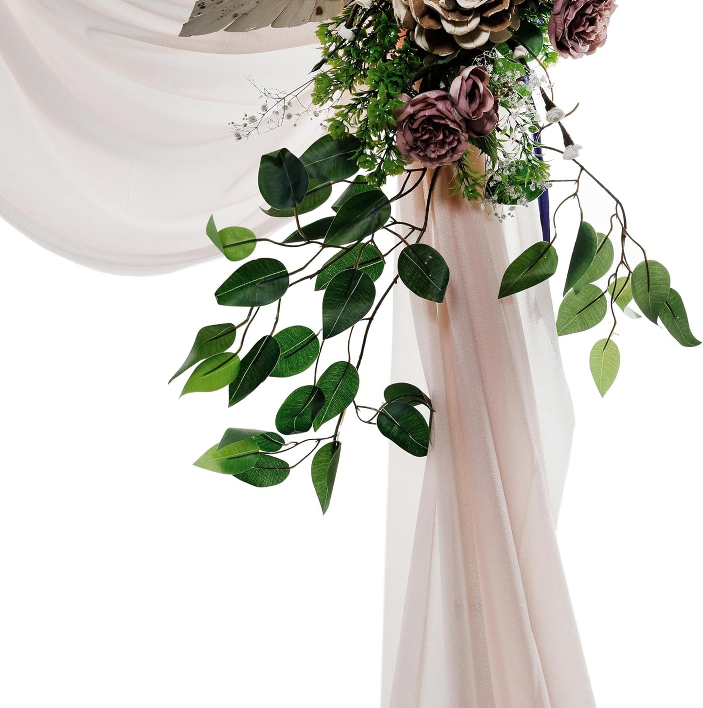 VDS Pack of 1 Panel (30 Inch X 100 Feet) Wedding Arch Draping Fabric Sheer Chiffon Fabric Drapery for Wedding Ceremony Reception Swag Backdrop Canopy Chuppah ARBO Altars Decoration (Nude)