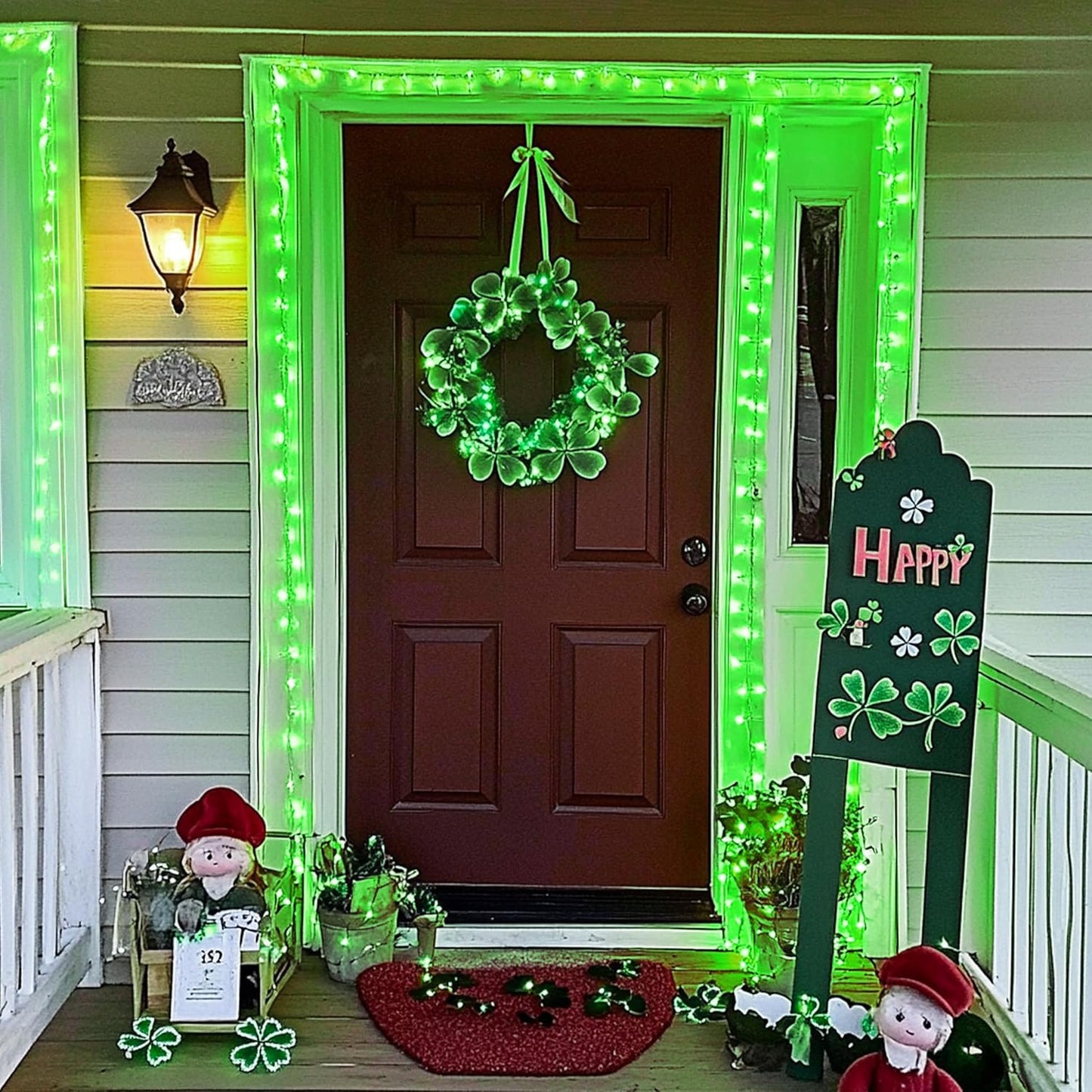 JMEXSUSS 500 LED Green Christmas String Lights Indoor Outdoor, 8 Modes 163 FT Green Halloween Lights Plug-in Clear Wire, Remote Control Christmas Tree Light for Tree Party Halloween