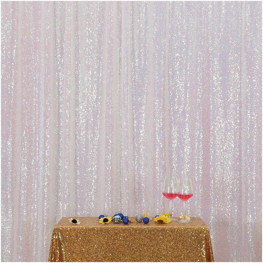 Poise3EHome 5FT x 7FT Iridescent Sequin Photography Backdrop Curtain for Party Decoration