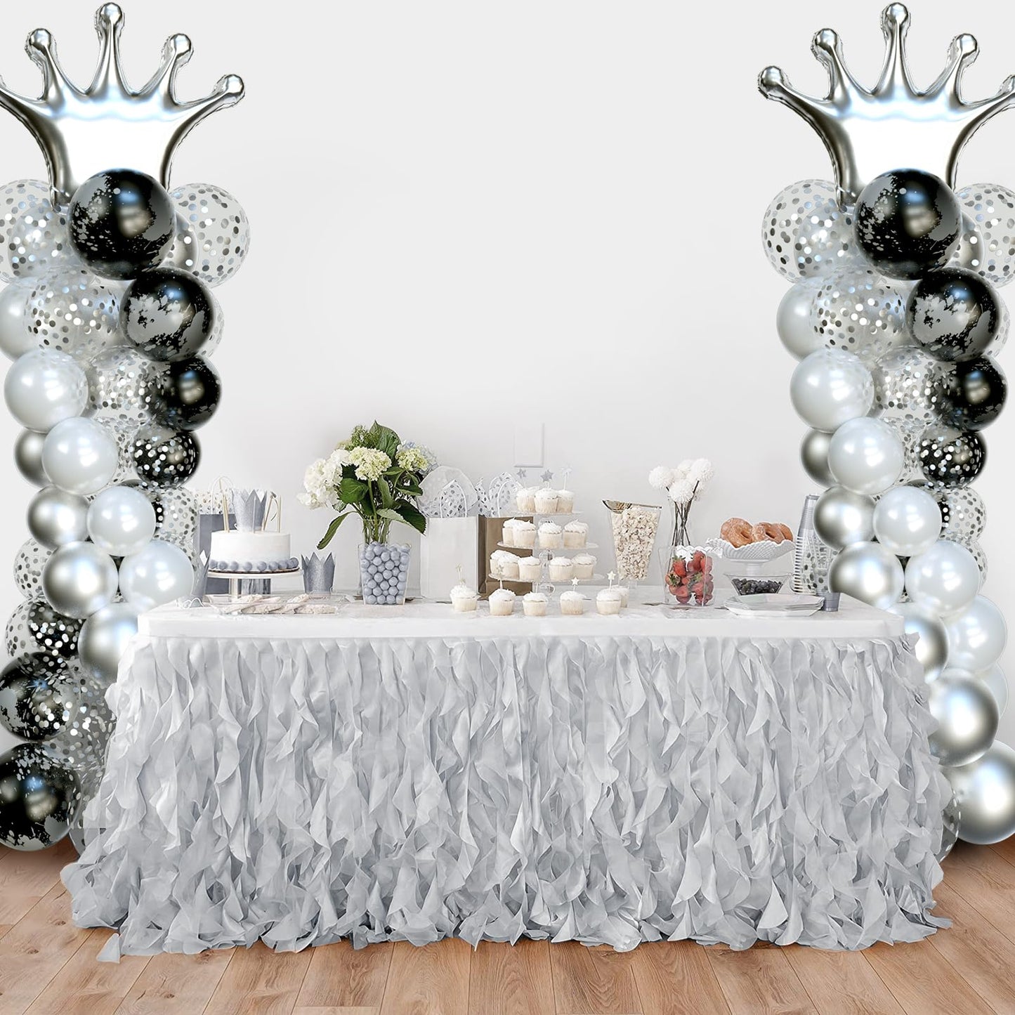 Balloon Arch Stand, Balloon Stand Set of 6, 7 Feet Height Adjustable Metal Balloon Column Stand for