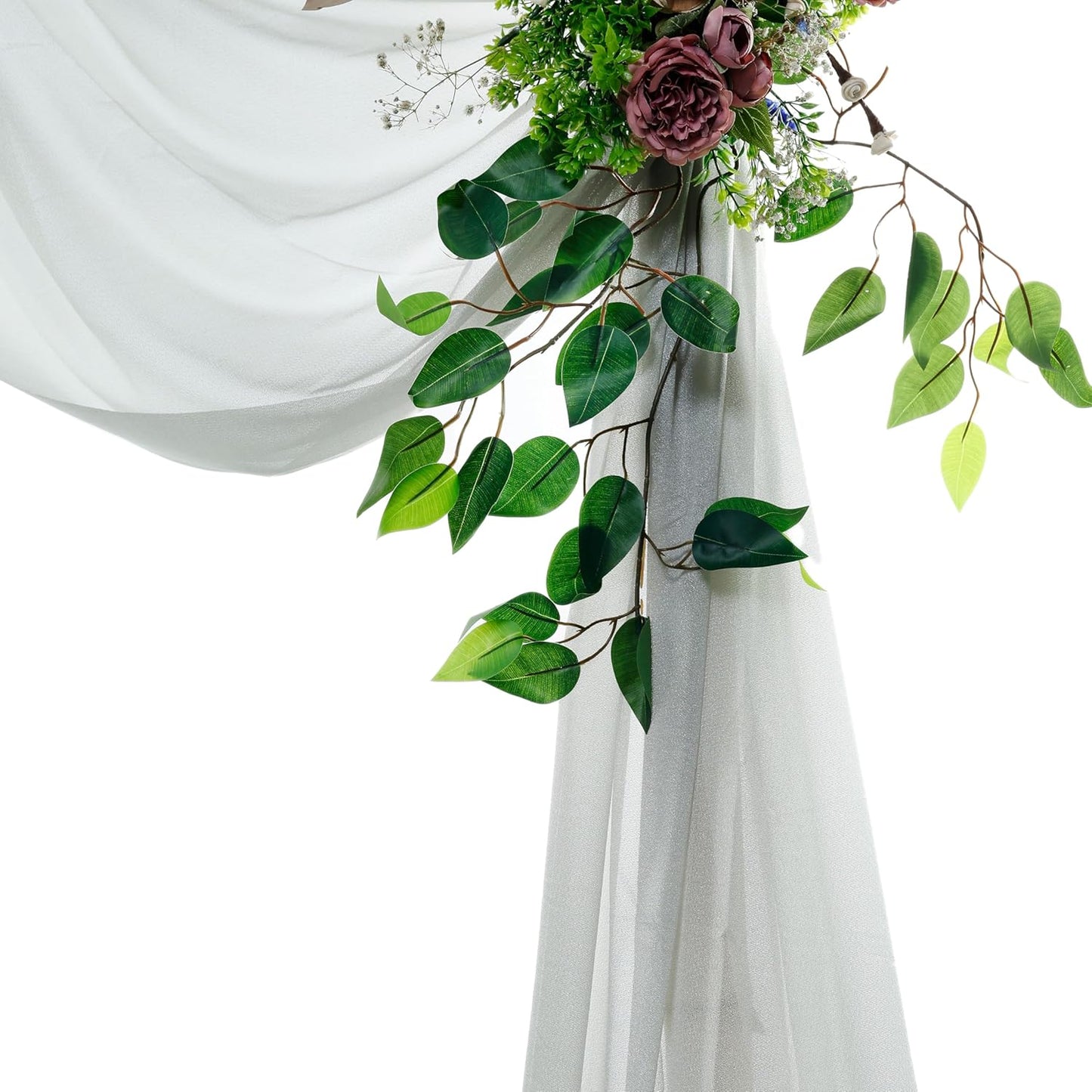 VDS Pack of 1 Panel (30 Inch X 100 Feet) Wedding Arch Draping Fabric Sheer Chiffon Fabric Drapery for Wedding Ceremony Reception Swag Backdrop Canopy Chuppah ARBO Altars Decoration (Grey)