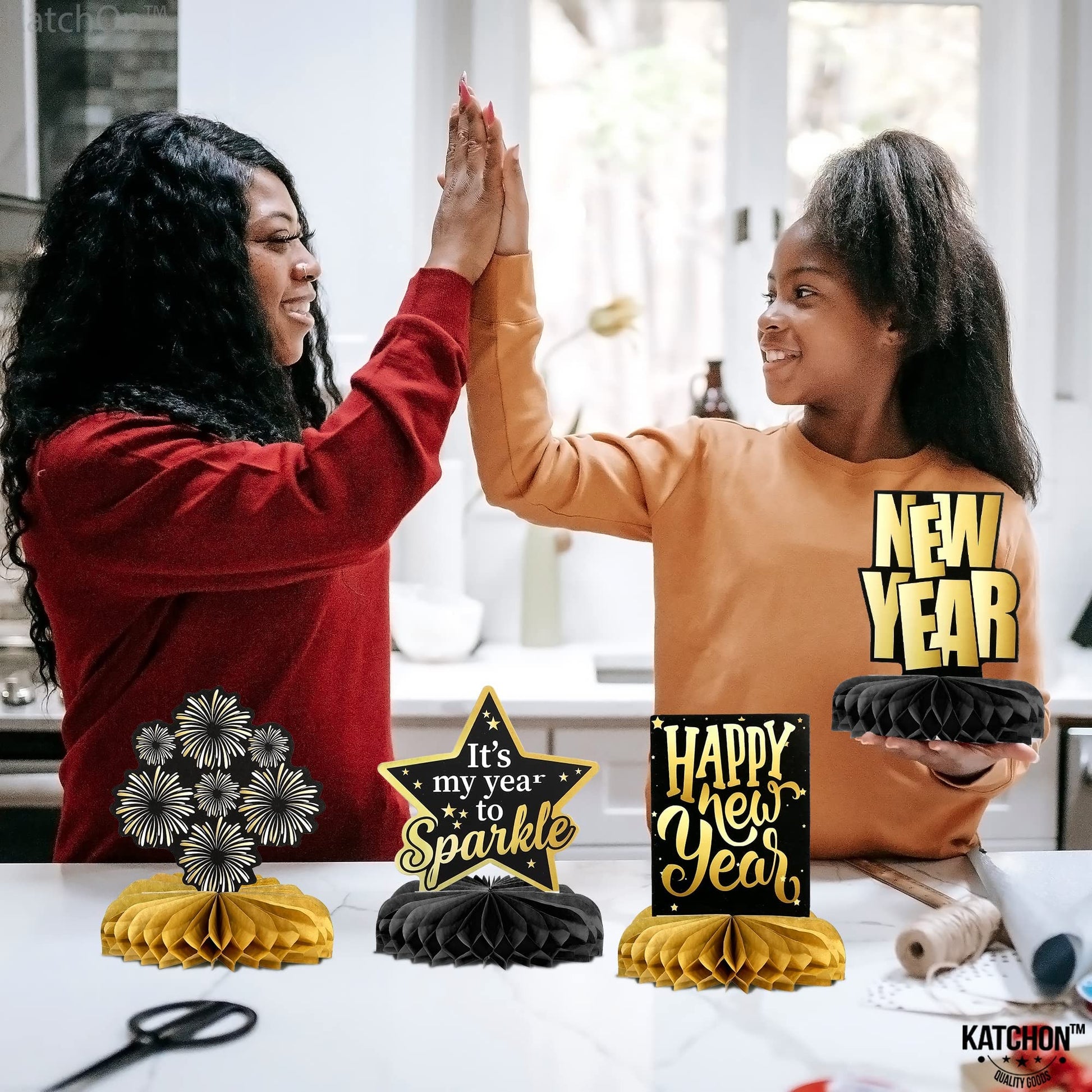 KatchOn New Years Centerpieces for Tables, Pack of 9