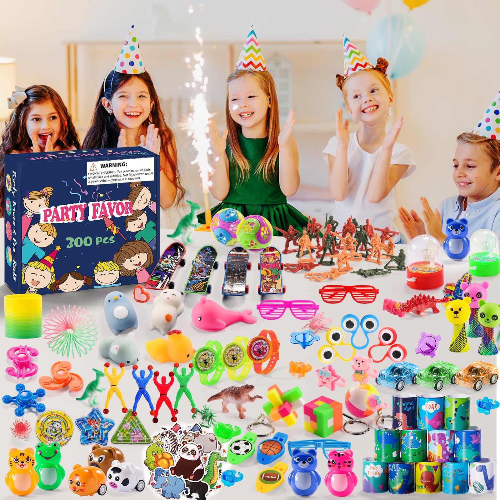 300 PCS Party Favor for Kids Goodie Bags Stuffers, Treasure Box Prizes Toys