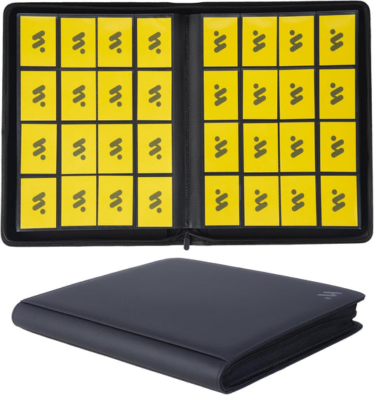 Premium 1000+ Pockets Card Binder,16 Pockets Trading Card Binder Ringless Side Loading Trading Card Album Folder for TCG -Black
