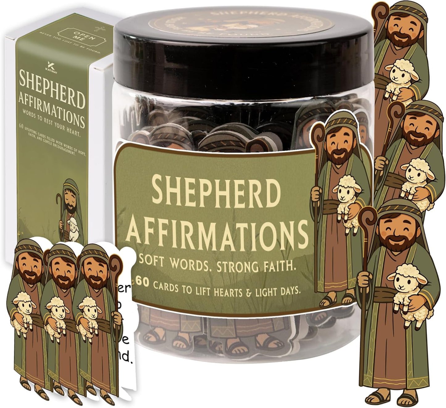 Shepherd Affirmations Jar- Faith & Encouragement Notes, Christian Gifts for Men & Women, Pastor Appreciation Gifts for Men, Pastor Wife Appreciation Gift, Christmas Gift