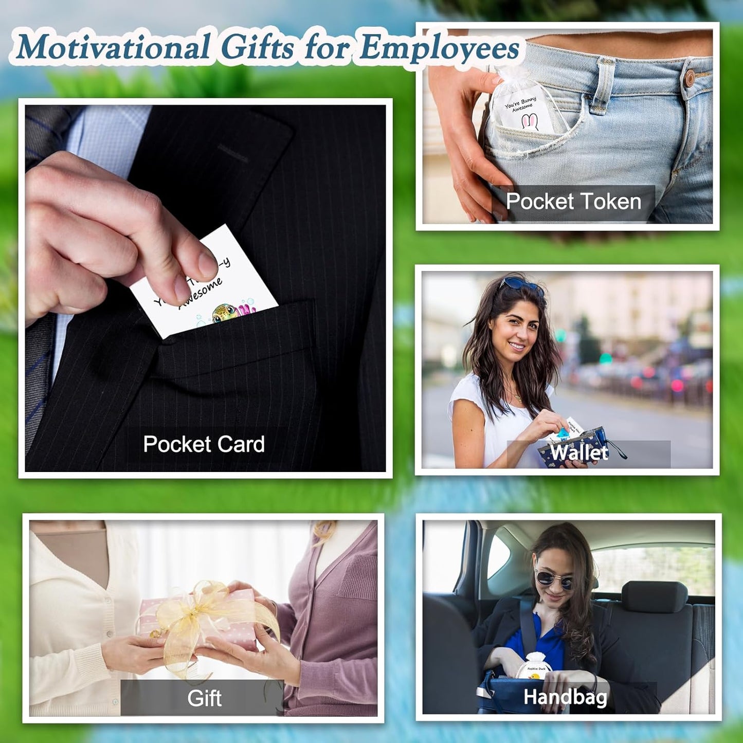 50 Set Employee Appreciation Gifts Bulk for Thank You Staff Back to School Student Teacher Coworker Nurse Pocket Gift End of Year Student Gifts Animal Pun Inspirational Note Cards Office Favors