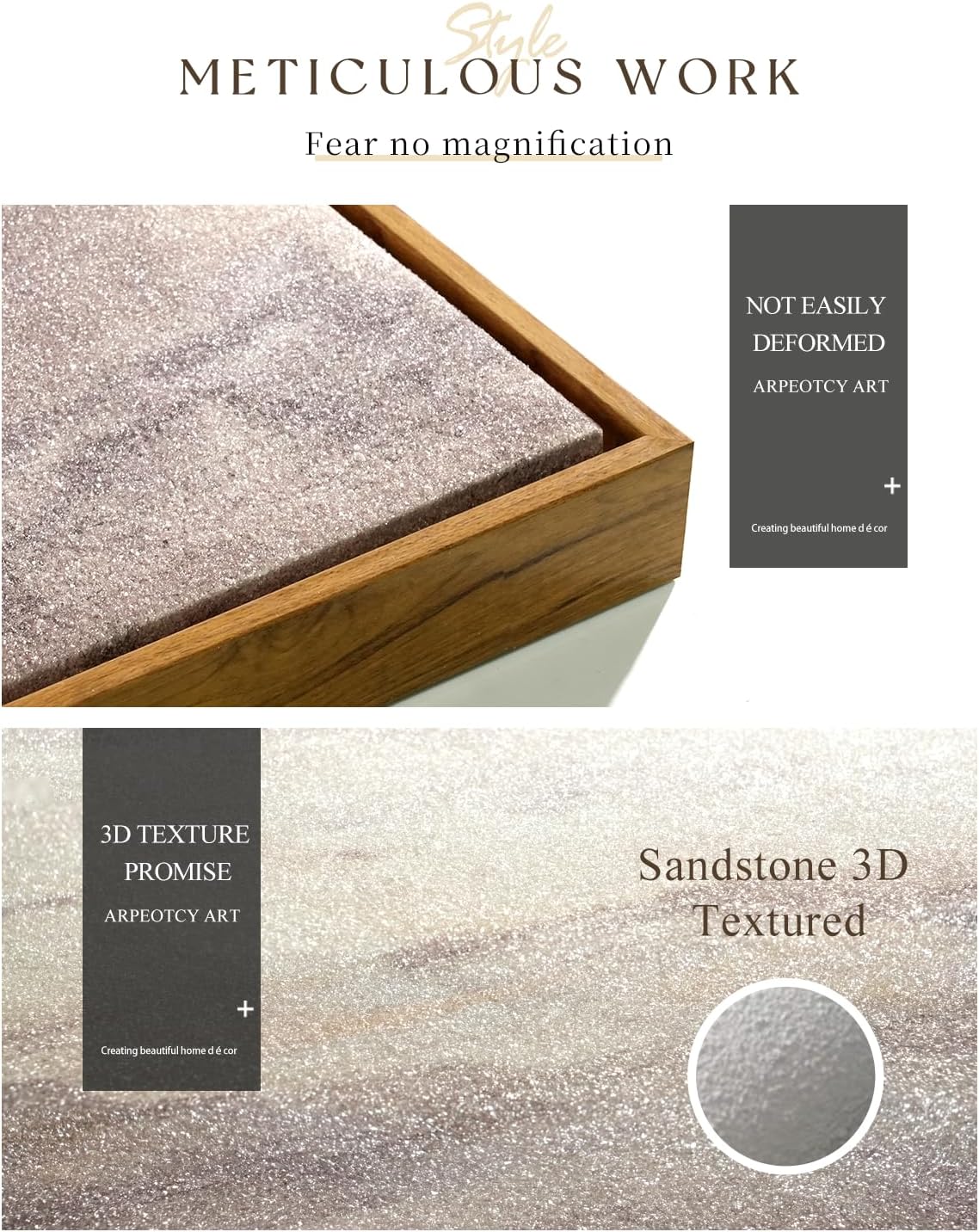 ARPEOTCY Large Framed Canvas Wall Art, 24x36 Inch, Modern Minimalist Abstract Art Prints, Contemporary Neutral Beige Decor for Living Room Hallway Bedroom Fireplace, Sandstone Textured Decor