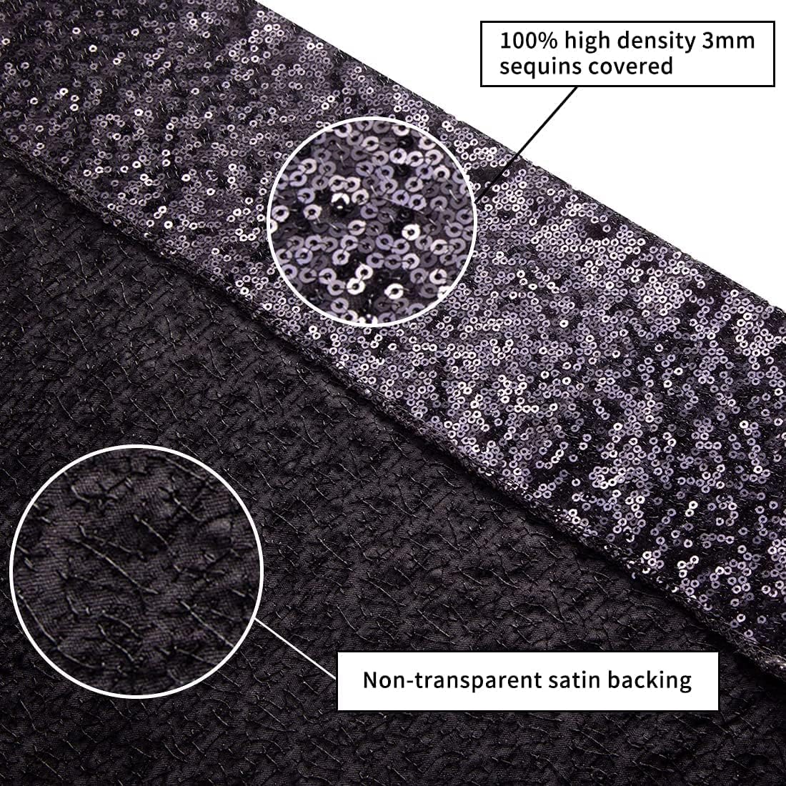 Poise3EHome 8Ft x 10Ft Black Sequin Backdrop, Glitter Thick Sequin Background Drapes, Sequence Xmas Thanksgiving Backdrop for Wedding Party Holiday Festival Decor