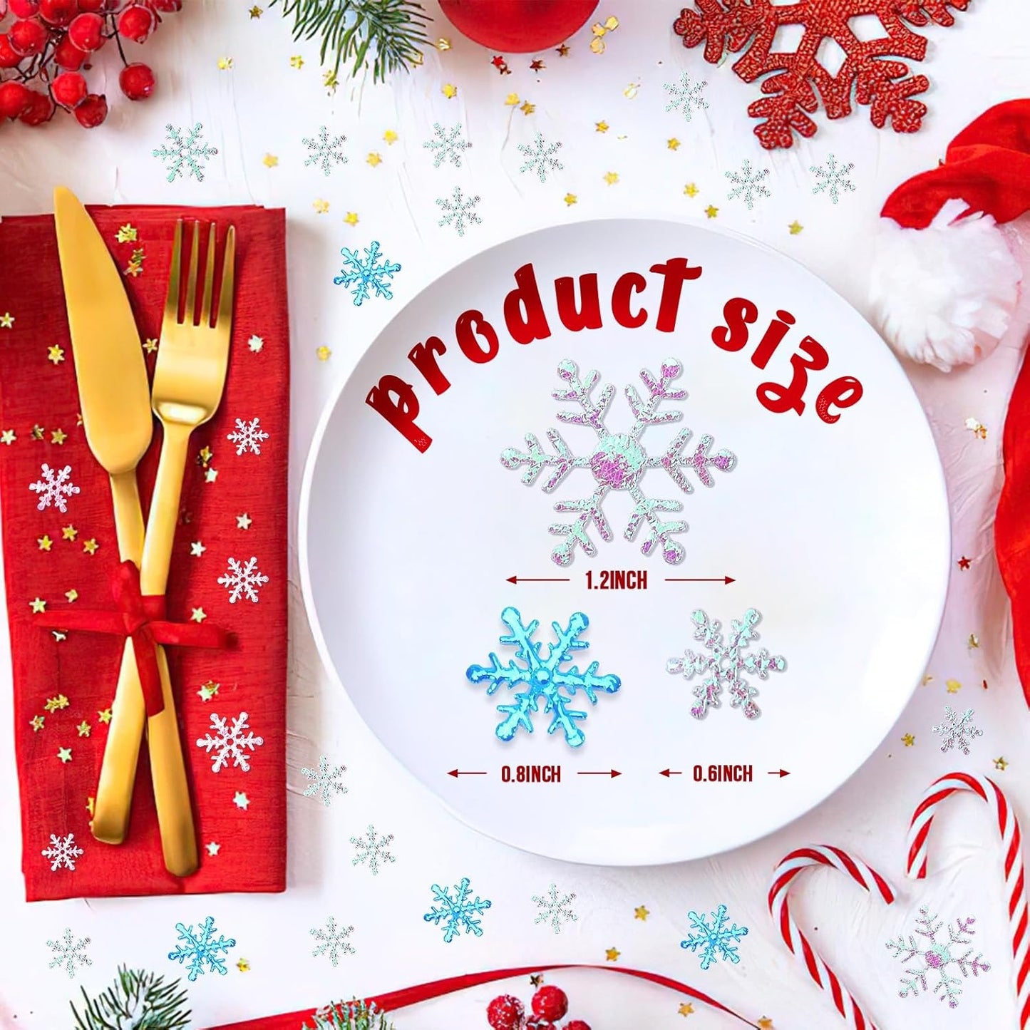 MARFOREVER Snowflake Confetti Decorations, Christmas Snowflake Glitter Confetti White Blue Scatter Winter Wonderland Table Centerpiece for Xmas Winter Wedding Snow Party Decoration Supplies