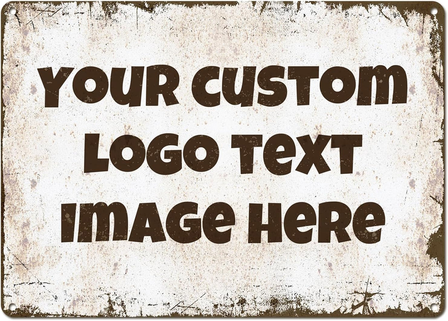 Personalized Metal Sign Custom with Photo Text Logo for Outdoor Yard Garden Home Business Wedding Wall Decor Street Sign Style (Horizontal)