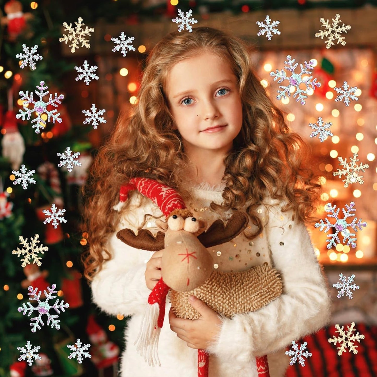 MARFOREVER Snowflake Confetti Decorations, Christmas Snowflake Glitter Confetti White Gold Winter Scatter Sprinkle Table Centerpiece for Winter Wonderland Snow Wedding Birthday Holiday Party Supplie