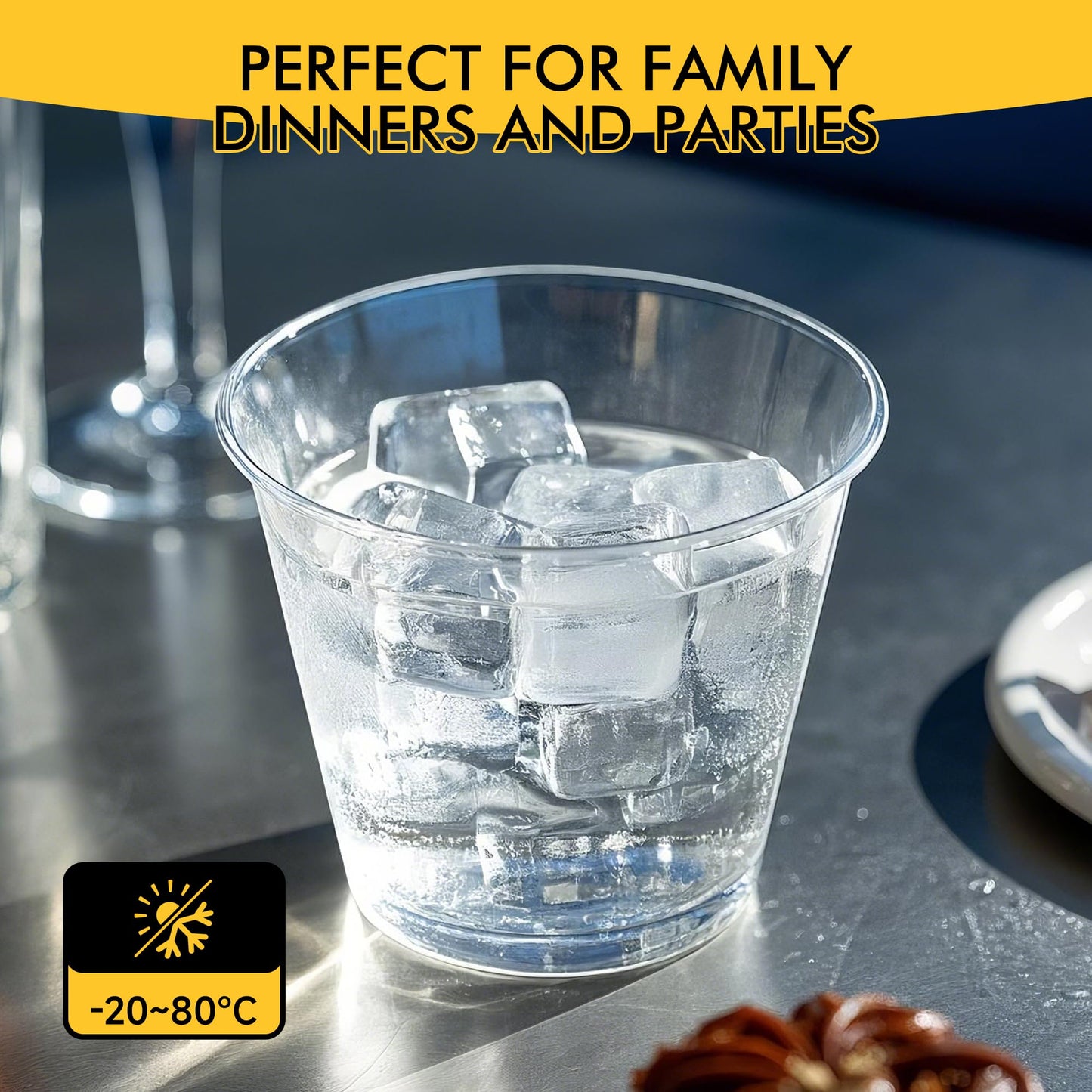 RACETOP 200 Pack 9 oz Clear Plastic Cups for Party