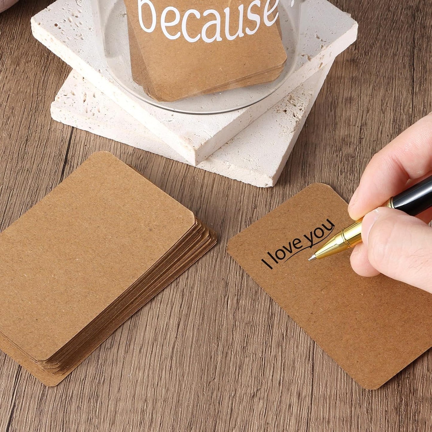 Love Notes Jar Love You Because Jar with 100 Note cards and 1 Pen, Christmas Anniversary Birthday Gifts for Boyfriend Girlfriend Wife Husband, Newlywed Gifts for the Couple