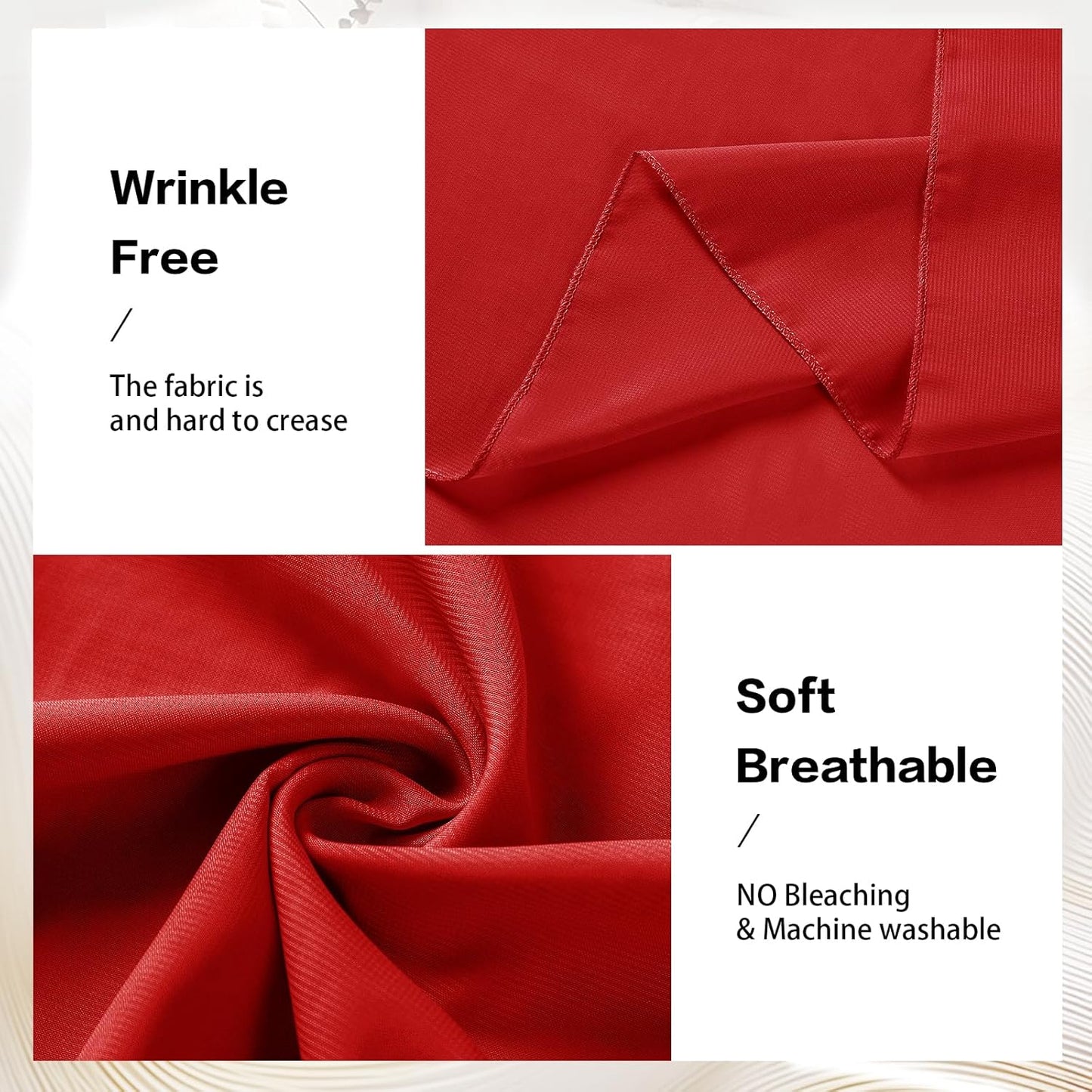 VOK Red Wedding Arch Draping Fabric 29in x 18Ft 4 Panels Sheer Chiffon Curtain Drapes Extra Long for Outdoor Wedding Ceremony Birthday Party Decoration