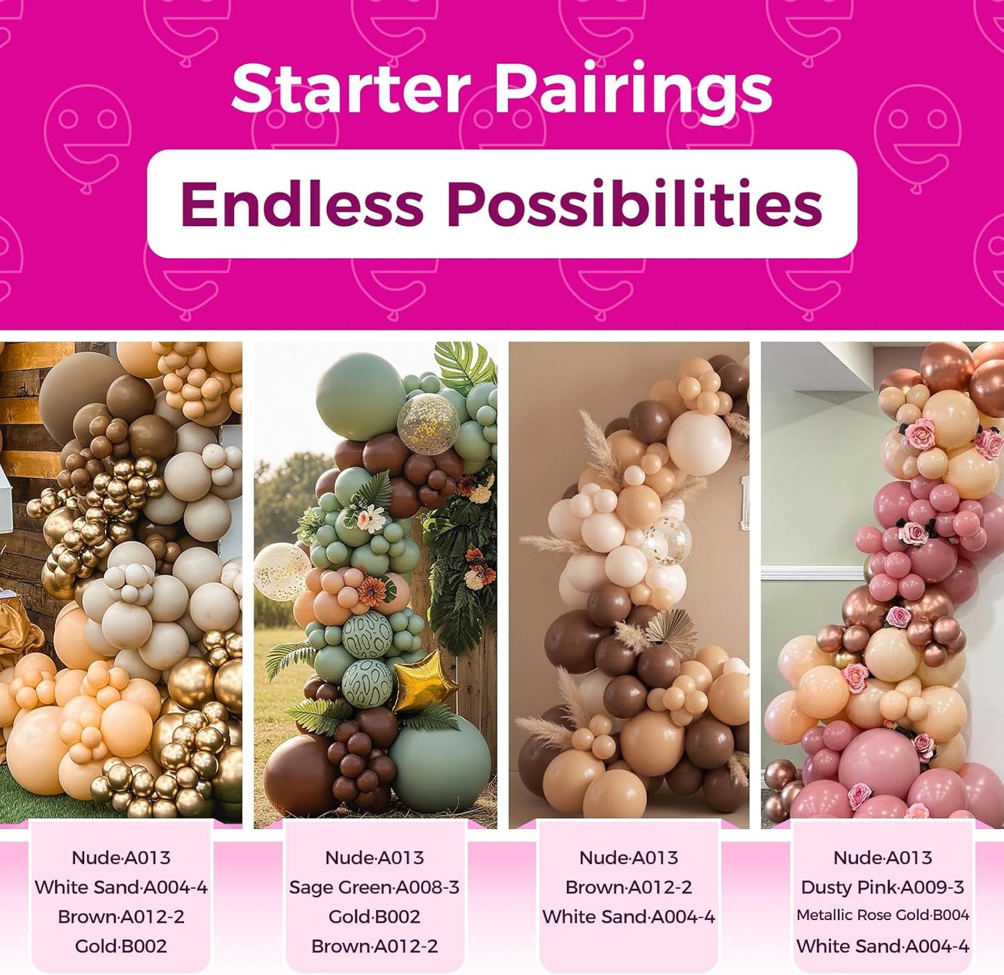 Bezente Nude Balloons Latex Party Balloons - 100 Pack 12 inch Round Helium Sand Nude Balloons for Birthday Wedding Bridal Shower Party Decorations