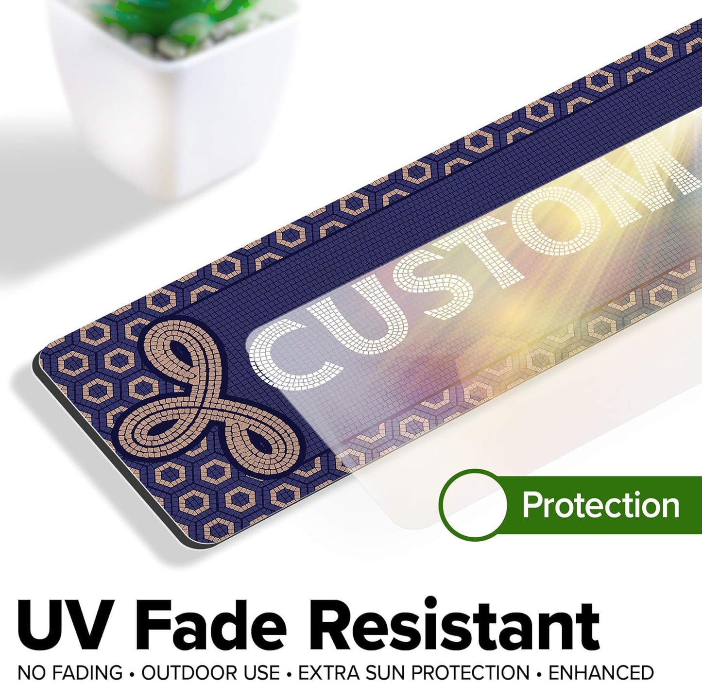 Custom Sign, Custom Street Sign, 11 Font Colors, 13 Font Styles, 4 Hole Options, 22 Sizes, 3x12 Inches, Rust Free DiBound, Fade Resistant, Made in USA by My Sign Center (Fauxsaic 1)