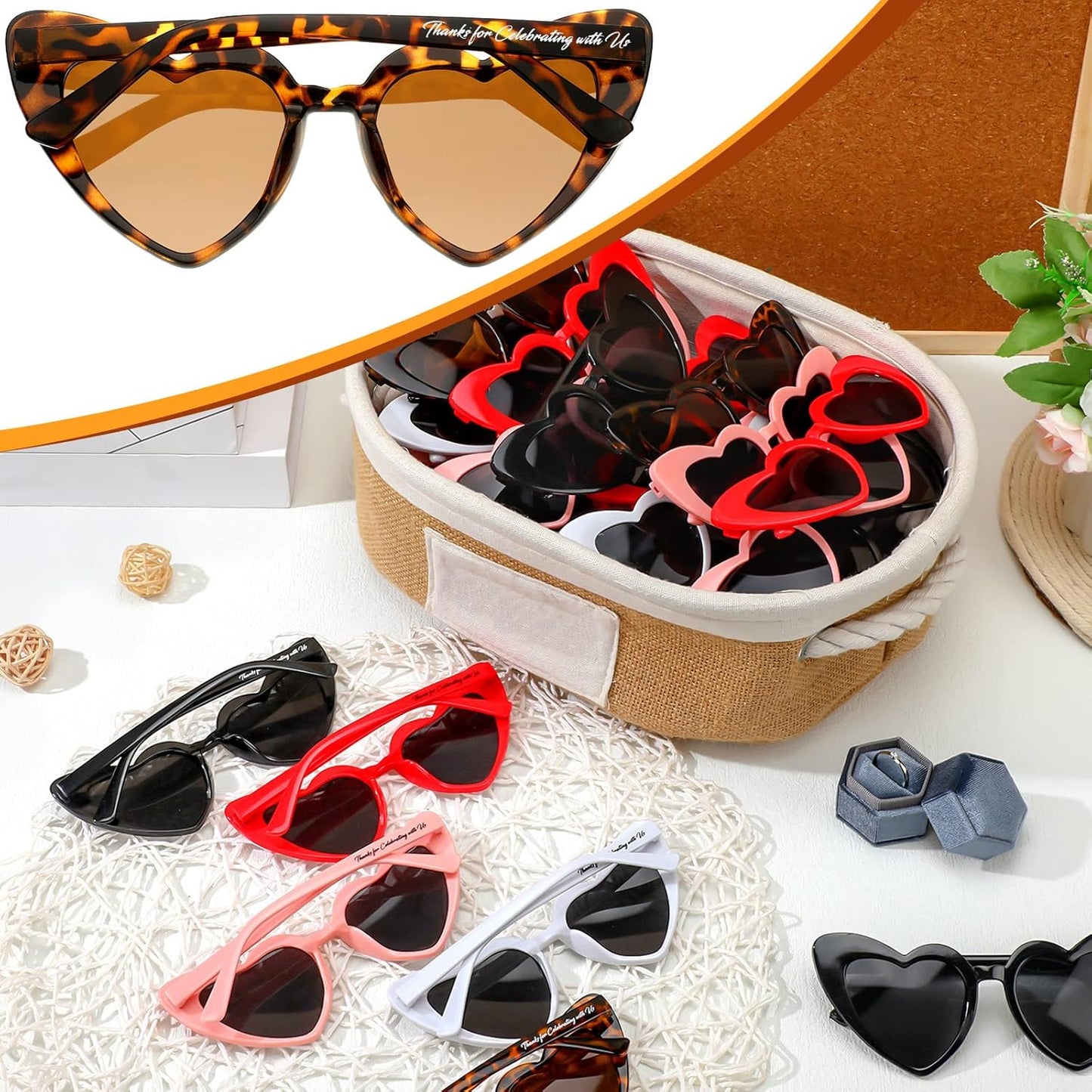 Vabean Wedding Heart Sunglasses Bulk Wedding Gifts Bachelorette Bridal Party Favors for Guests Reception