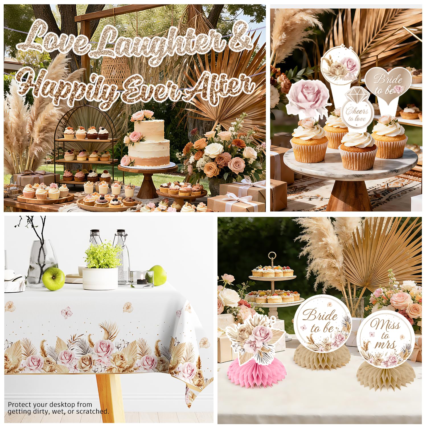 Bridal Shower Decorations, Love Laughter & Happily Ever After Shower Party
