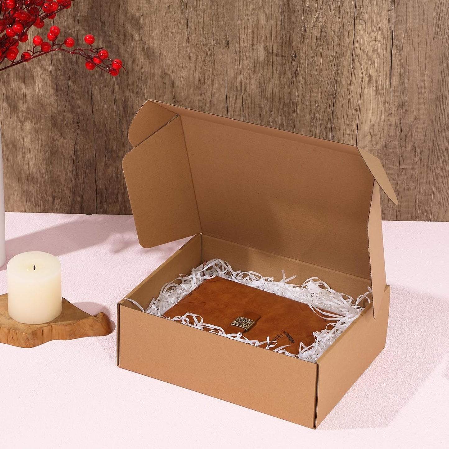 Qilery 100 Pcs Shipping Boxes Cardboard Gift Corrugated Cardboard Brown Boxes Mailer Packaging for Mailing Small Business Present (11 x 8 x 5 Inches)