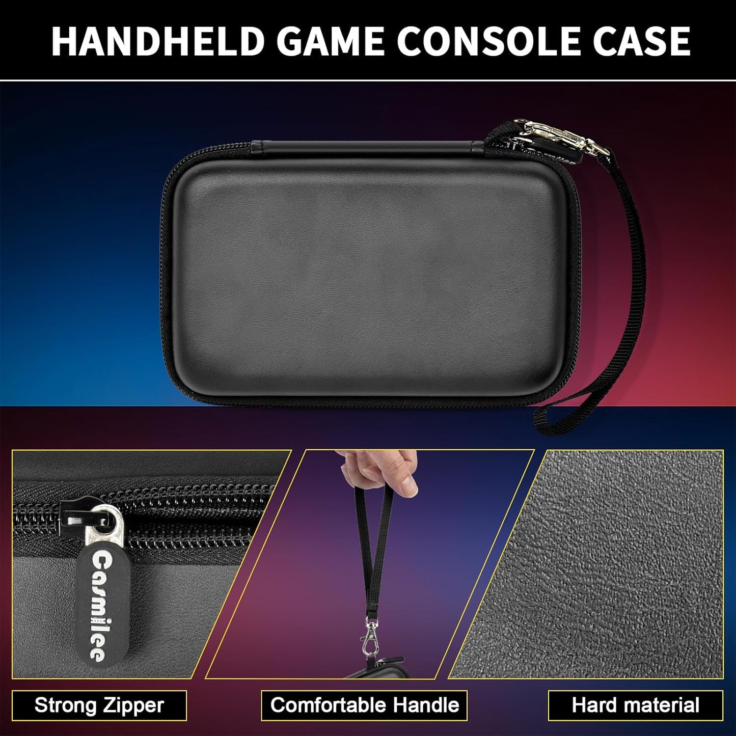 casmilee Retro Gaming Console Case for R36MAX Game Consoles, Handheld Gameboy Video Emulator Storage Holder Organizer, Portable Carrying Bag for USB Cables, SD Cards and Batteries (Box Only)