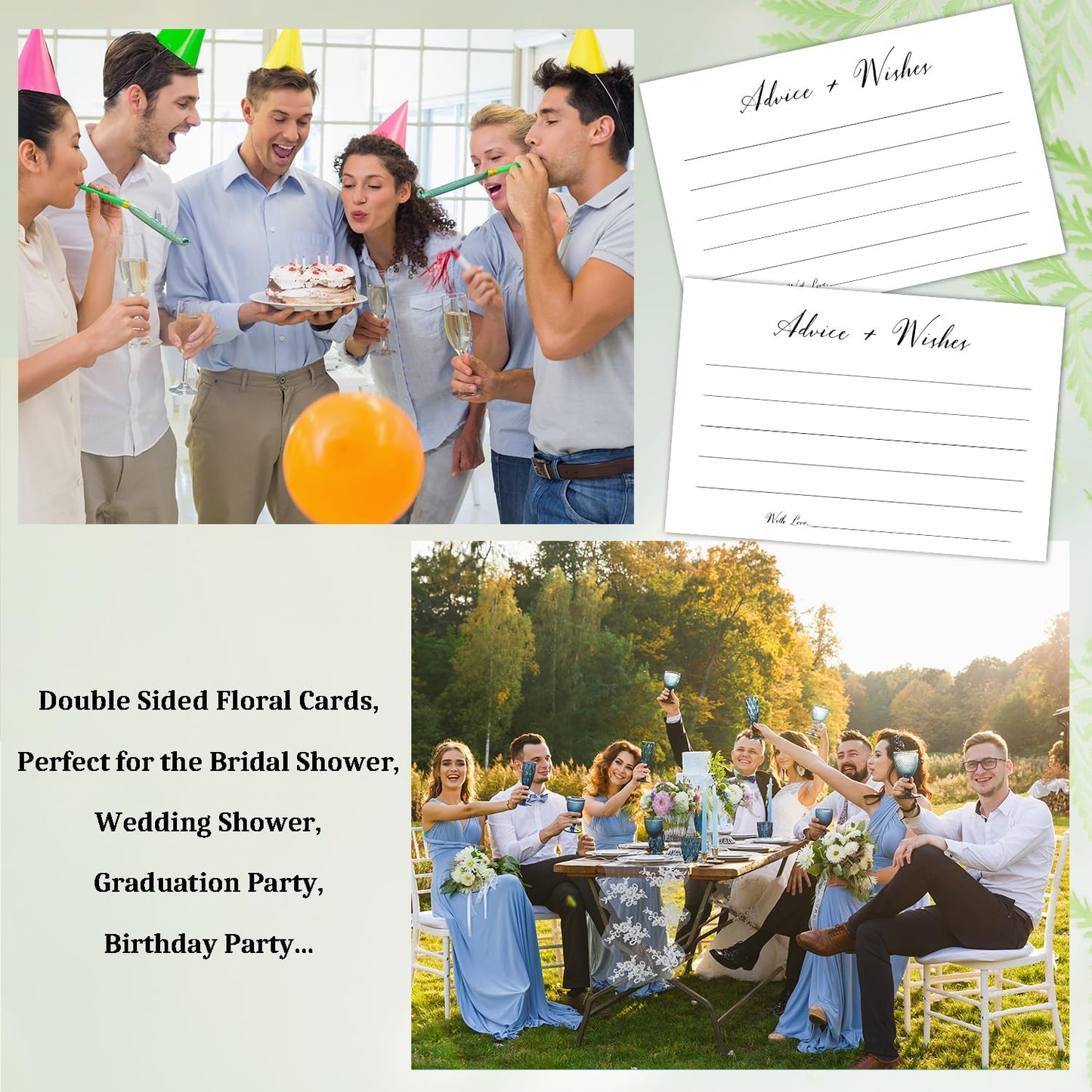 White Advice And Wishes Cards, Advice Cards For Bridal, Wedding, Baby Shower, Mr And Mrs, Graduation, Wishes For Baby Cards Baby Shower, Pack Of 20 4x6 Cards Double Sided Print -01