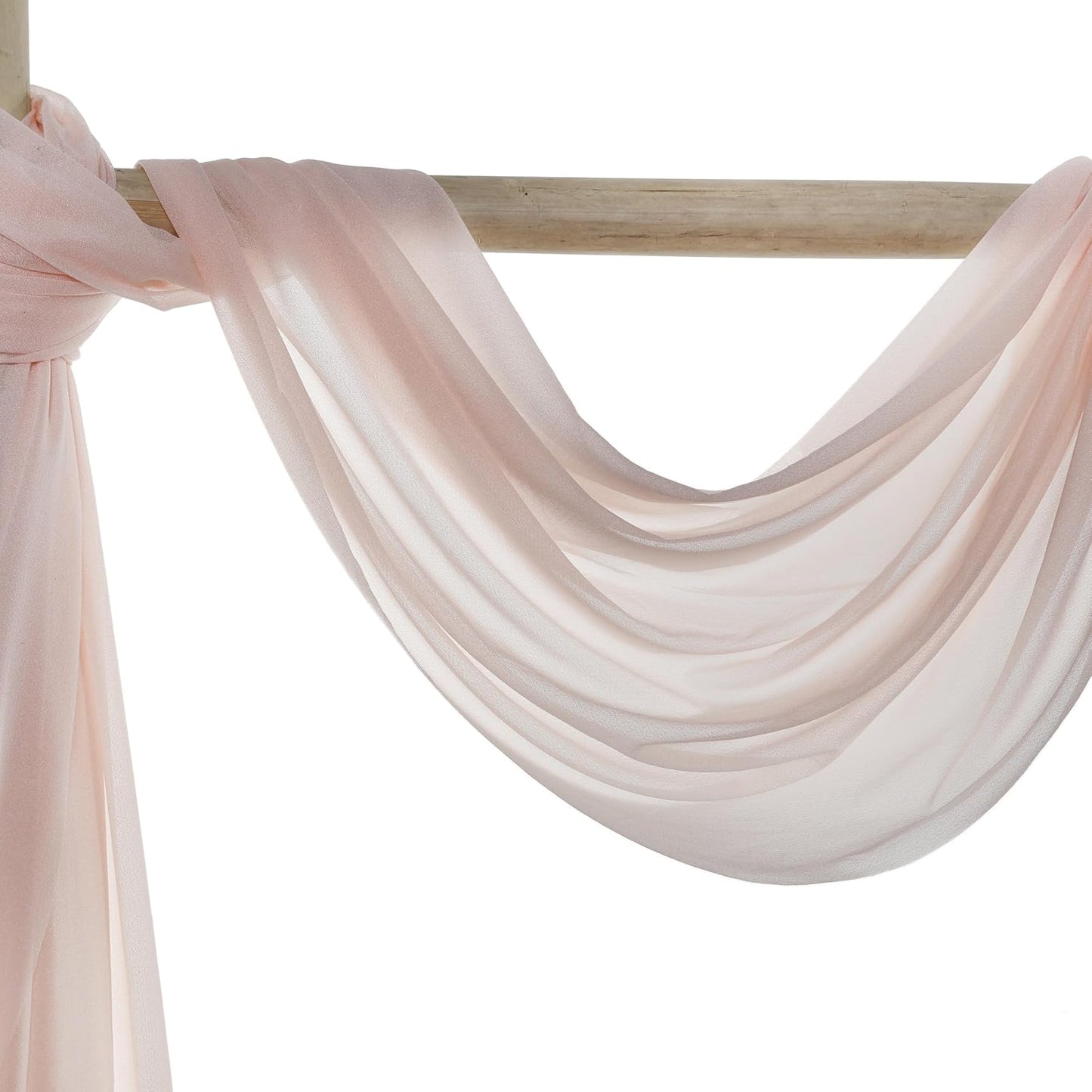 VDS Pack of 1 Panel (30 Inch X 50 Feet) Wedding Arch Draping Fabric Sheer Chiffon Fabric Drapery for Wedding Ceremony Reception Swag Backdrop Canopy Chuppah ARBO Altars Decoration (Nude)