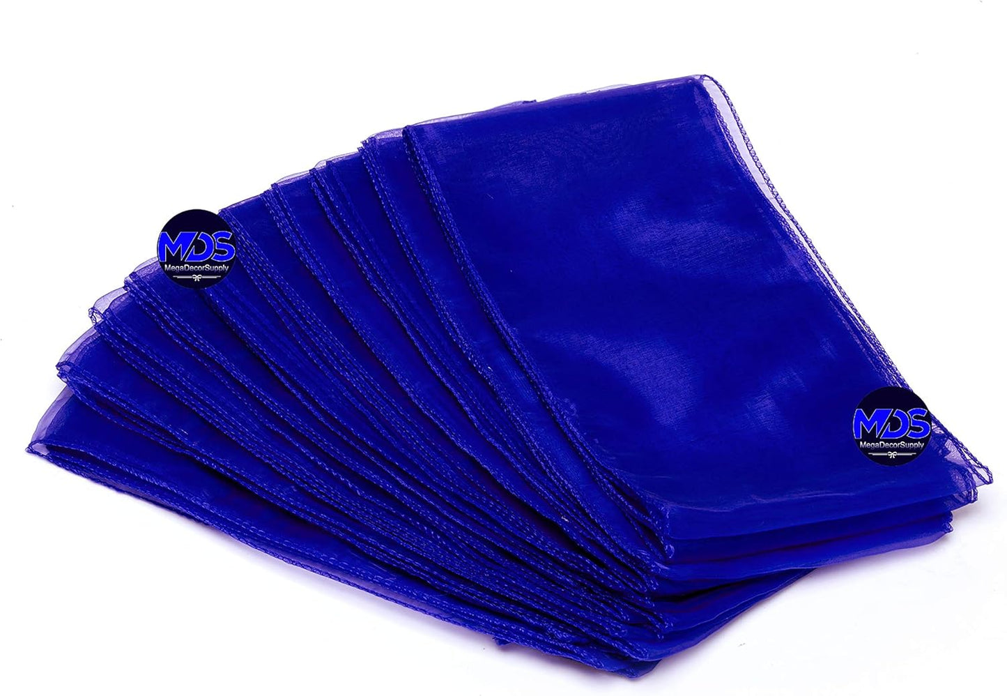 MDS Pack of 25 PCS Organza Chair Sashes Wider Dining Chair Bows Ribbon Tie Back for Wedding Party Birthday Bridal Shower Reception Event Banquet Home Chair Cover Decoration - Royal Blue