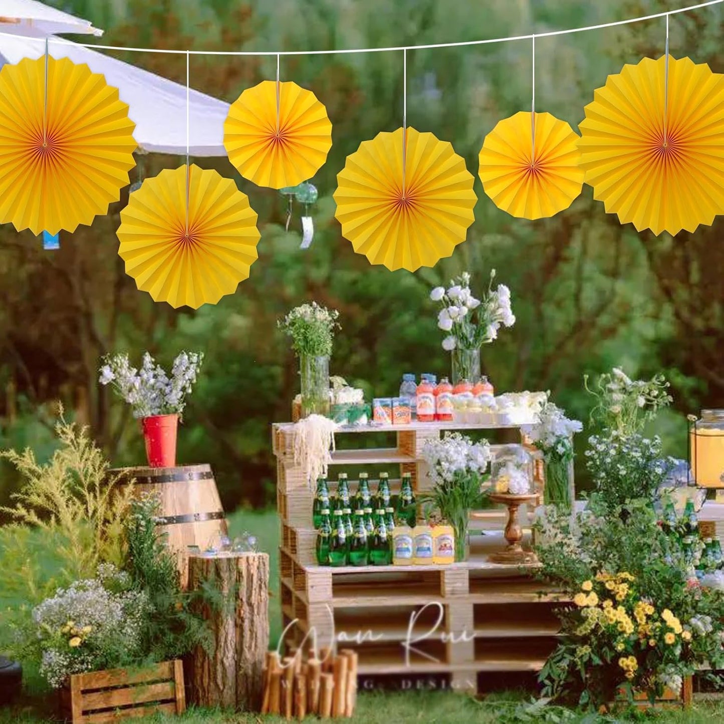 Morange Party Decorations,,Halloween Decor Events Accessories，Orange Birthday Decorations,Sunset Party Decorations,Party Fans 30 Color DIY Set (Morange)