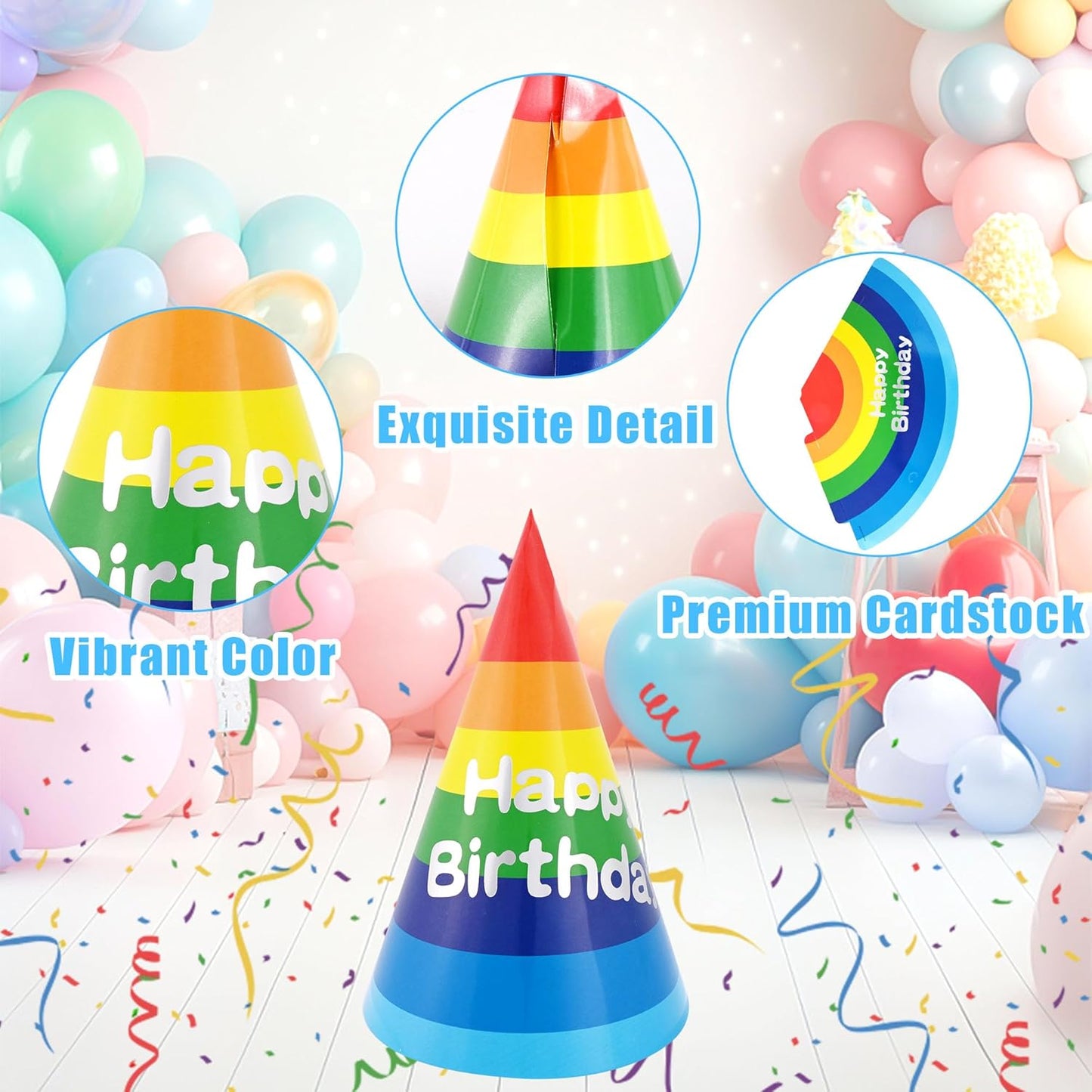 CANREVEL Party Hats for Kids and Adults, Party Headwear, Happy Birthday Hats, Birthday Party Decorations