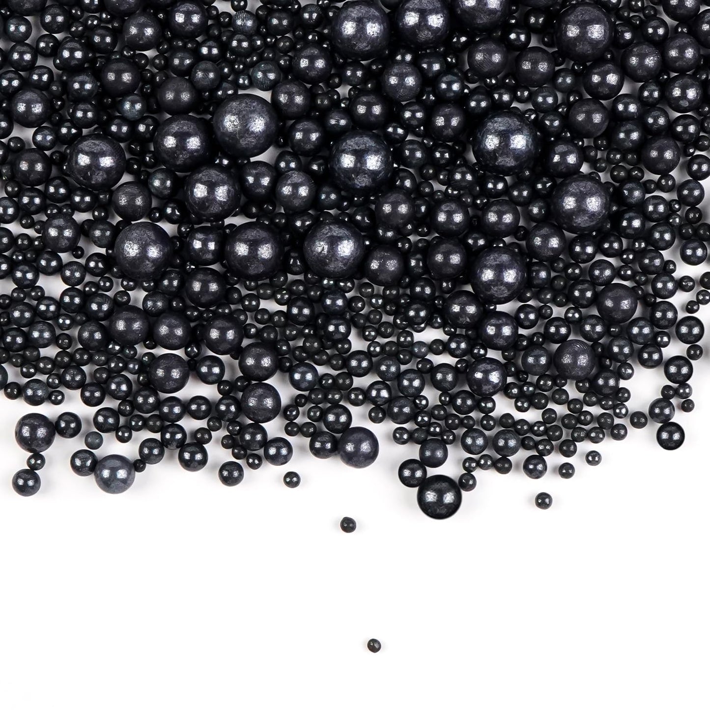 Edible Black Pearl Sugar Sprinkles, Black Pearl Sprinkles for Cake Decorating, 180g/6.35oz, Cupcake Toppers, Cake Decorations, Ice Cream, Wedding Party Halloween Supplies