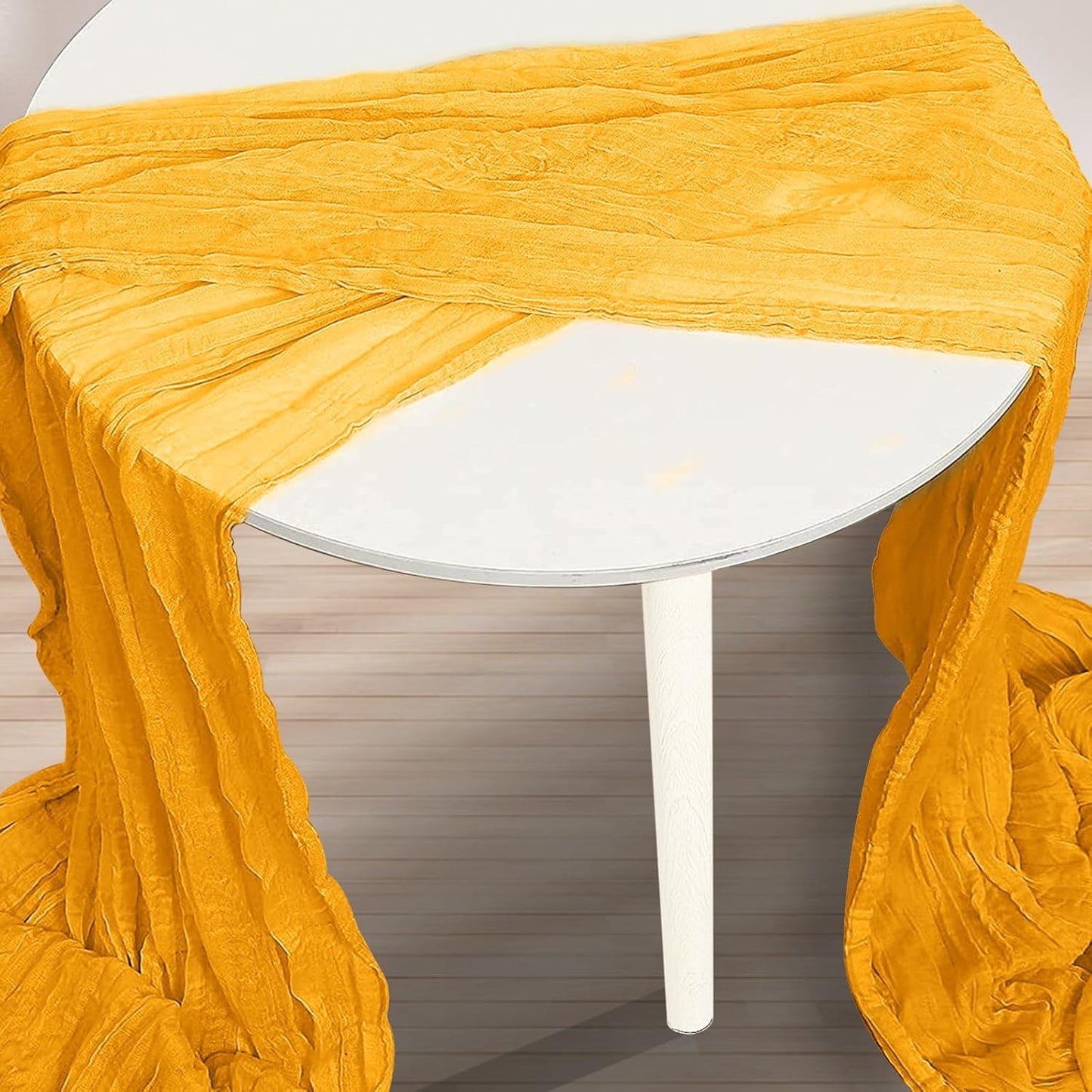 6 Pack Gold Cheesecloth Table Runner 35x120 Inch 10Ft Rustic Gauze Cheese Cloth Table Runner Sheer Cheesecloth Table Runners for Wedding Party Bridal Shower Decoration