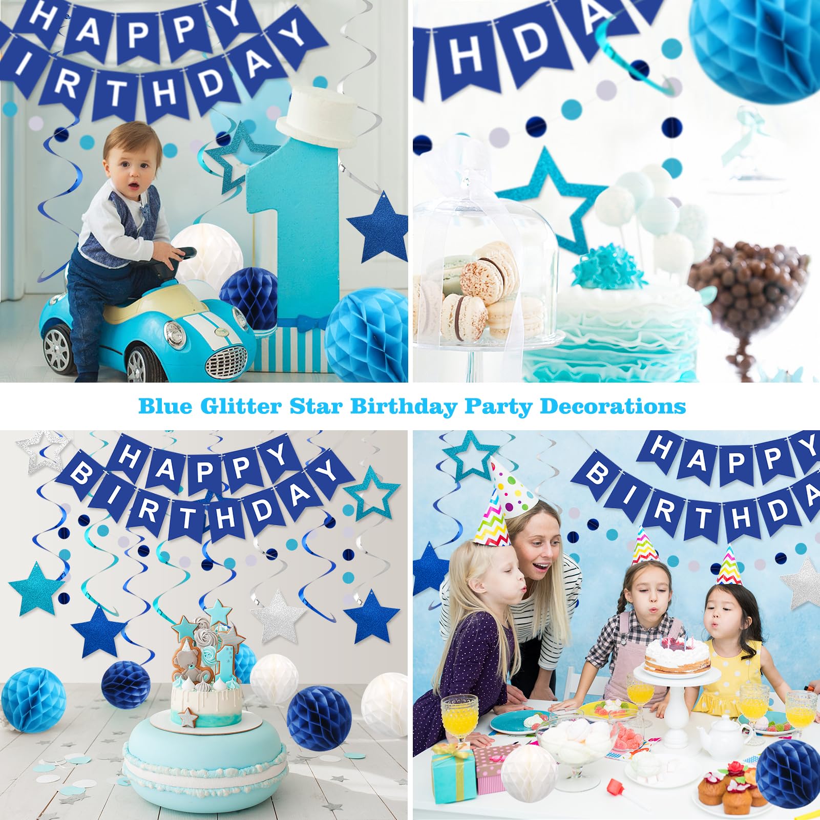 meowtastic Birthday Decorations Happy Birthday Banner with Honeycomb Balls