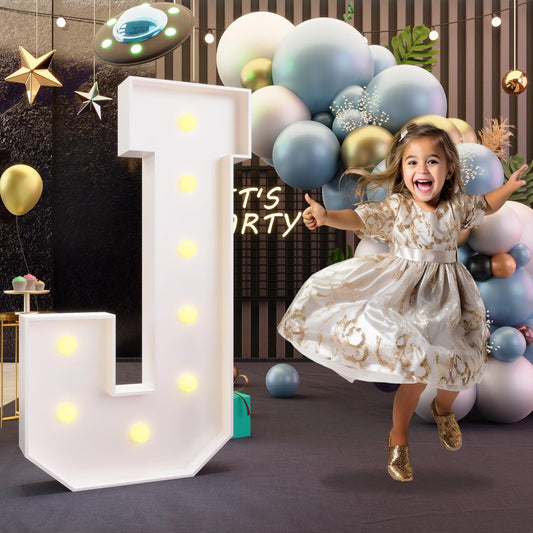 imprsv Marquee Light Up Letter J, 3FT Party Decoration Kit for Birthday, Baby Shower, Wedding