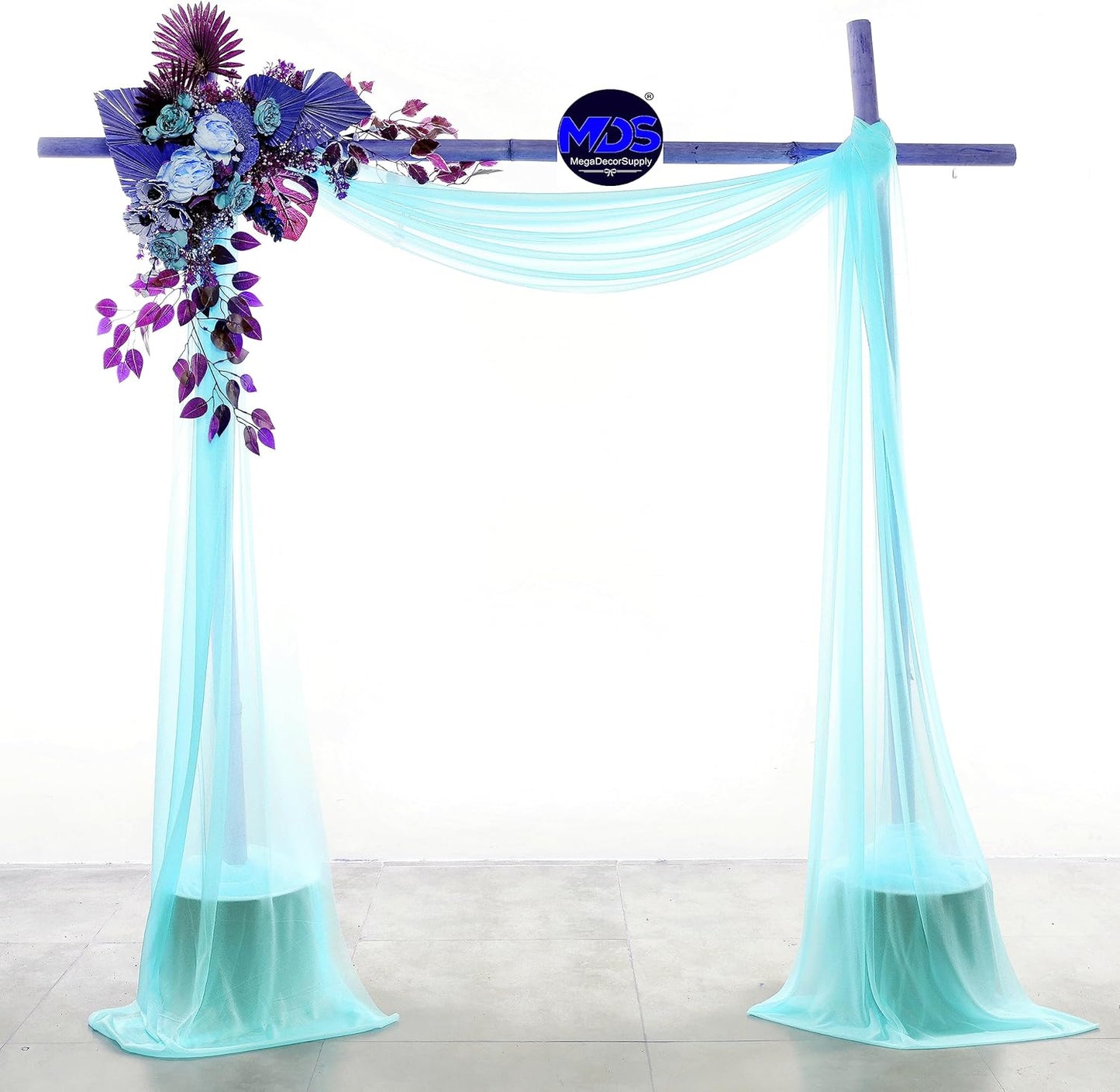 MDS Halloween Chiffon Draping Fabric - 1 Panel, 30" Wide x 50ft Long - Sheer Spooky Arbor & Canopy Drapery for Haunted House Backdrops, Party Ceilings, DIY Costumes & Themed Events - Teal