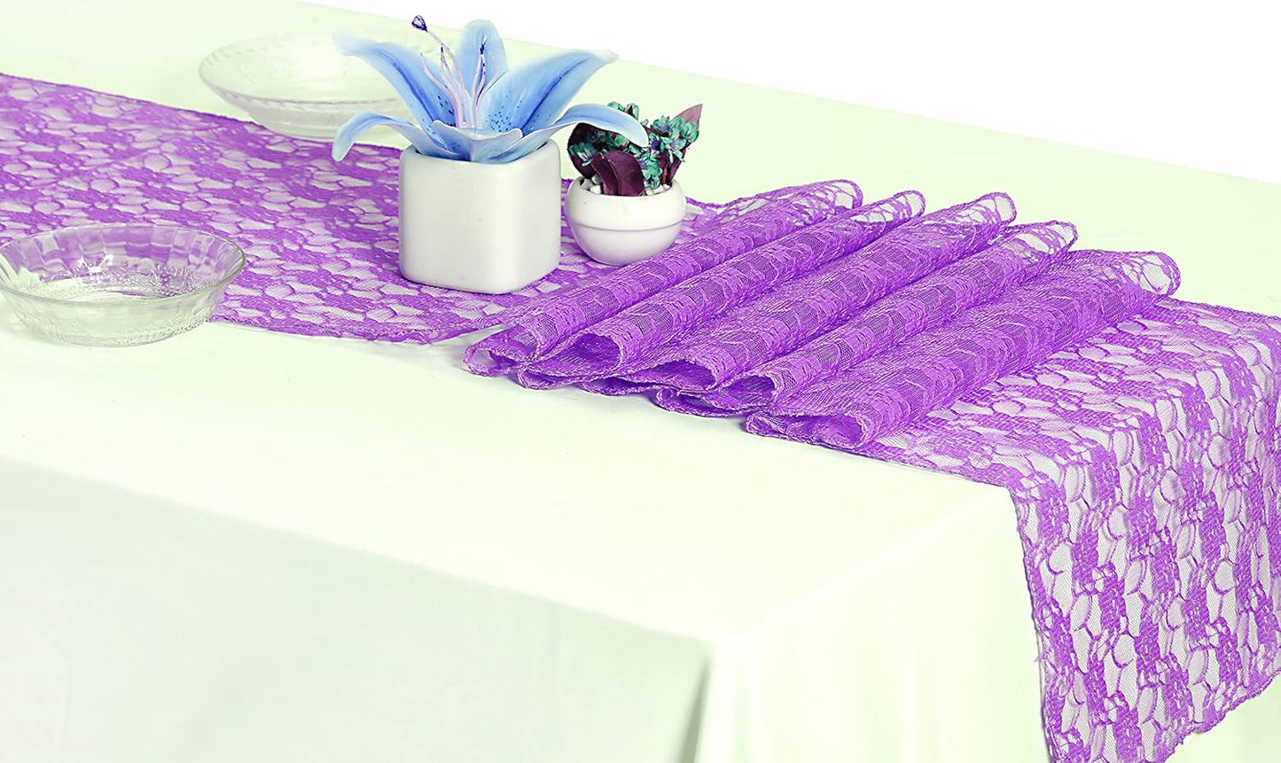 MDS Pack of 12 Wedding 12 x 108 inches Satin Table Runner for Wedding, Decorations for Birthday Parties, Banquets, Graduations, Engagements, Runners fit Rectangle, Round Table- Lavender