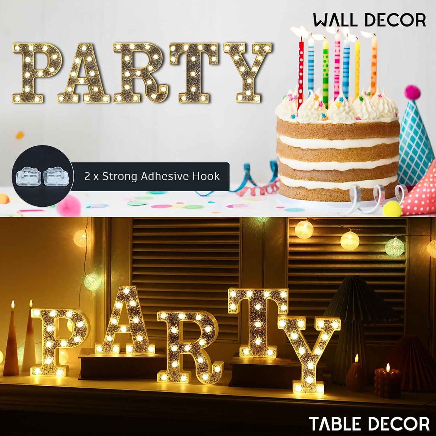 Light Up Letters - Marquee Signs for Table Decorations, Glitter Lighted Alphabet & Number Letters for Prom, Events or Engagement Parties