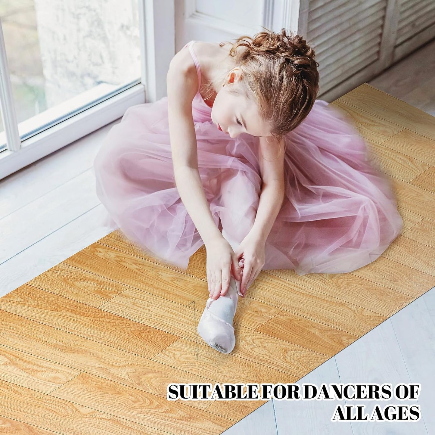Portable Dance Floor Smooth Ballet Floor Vinyl Dance Mat for Home Stage Studios Kids Adults Practice Improve