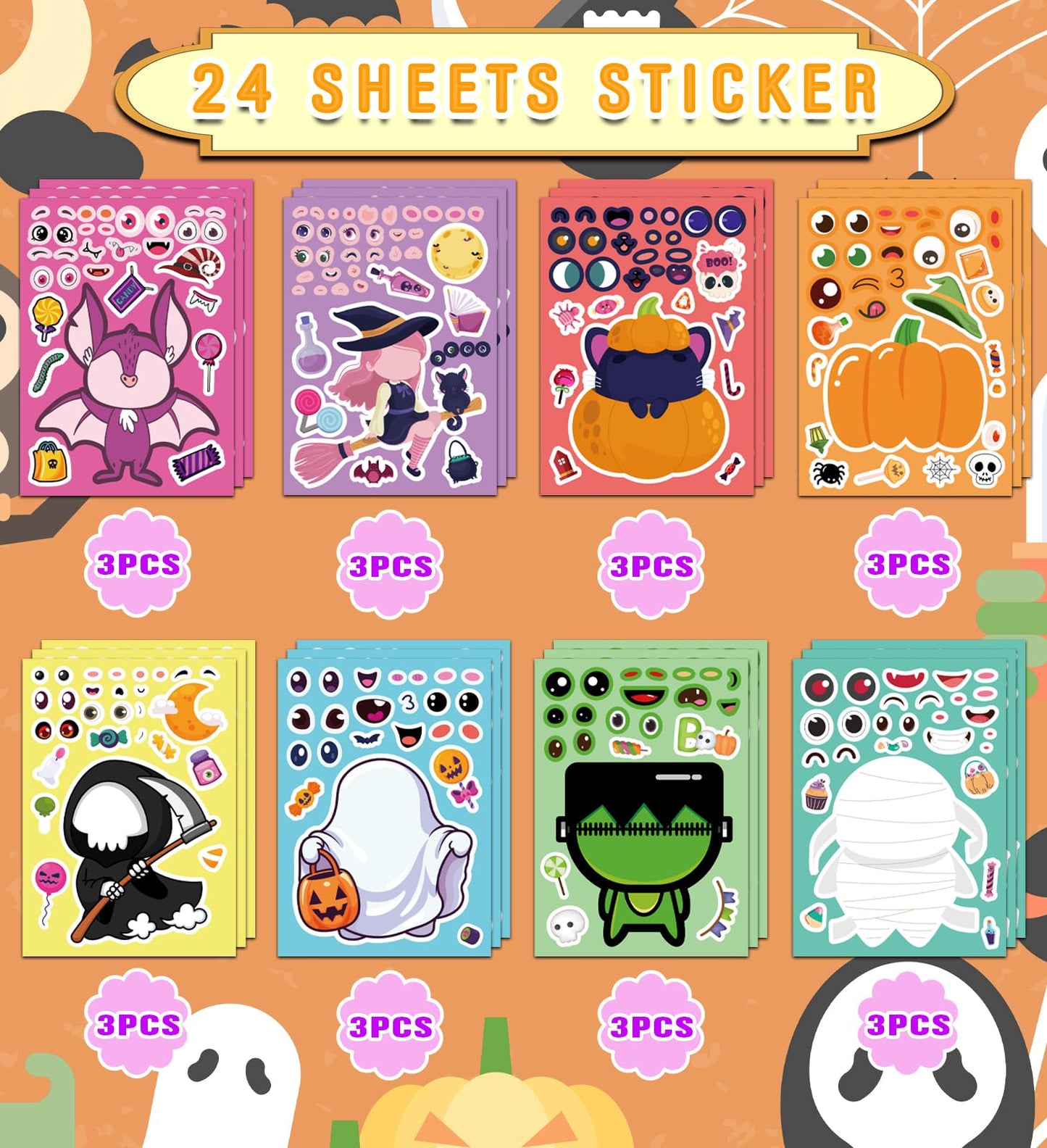 Halloween Party Favors,Halloween Stickers,DIY Crafts Stickers for Kids
