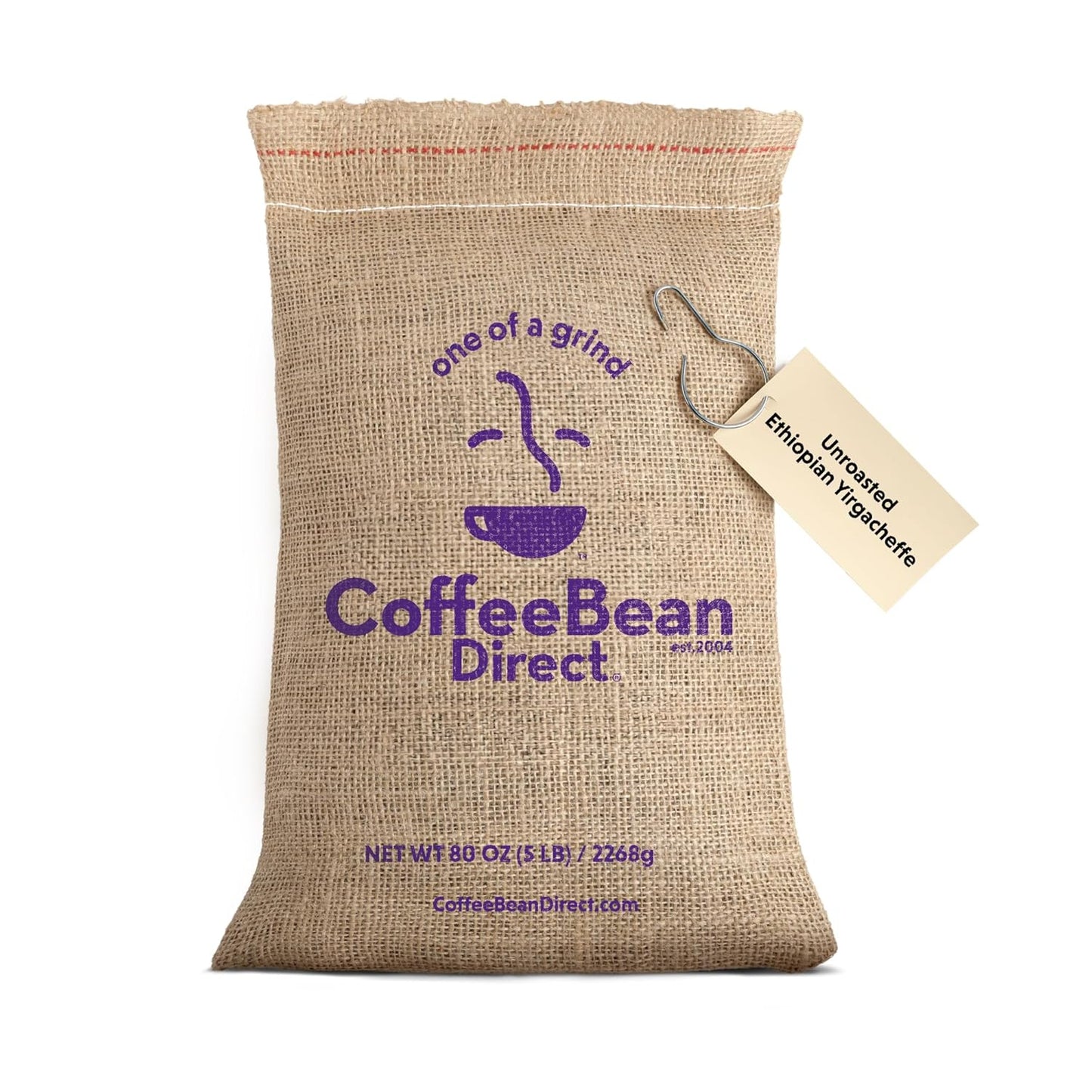 Coffee Bean Direct Unroasted Ethiopian Yirgacheffe, 5 Pound (Pack of 1)