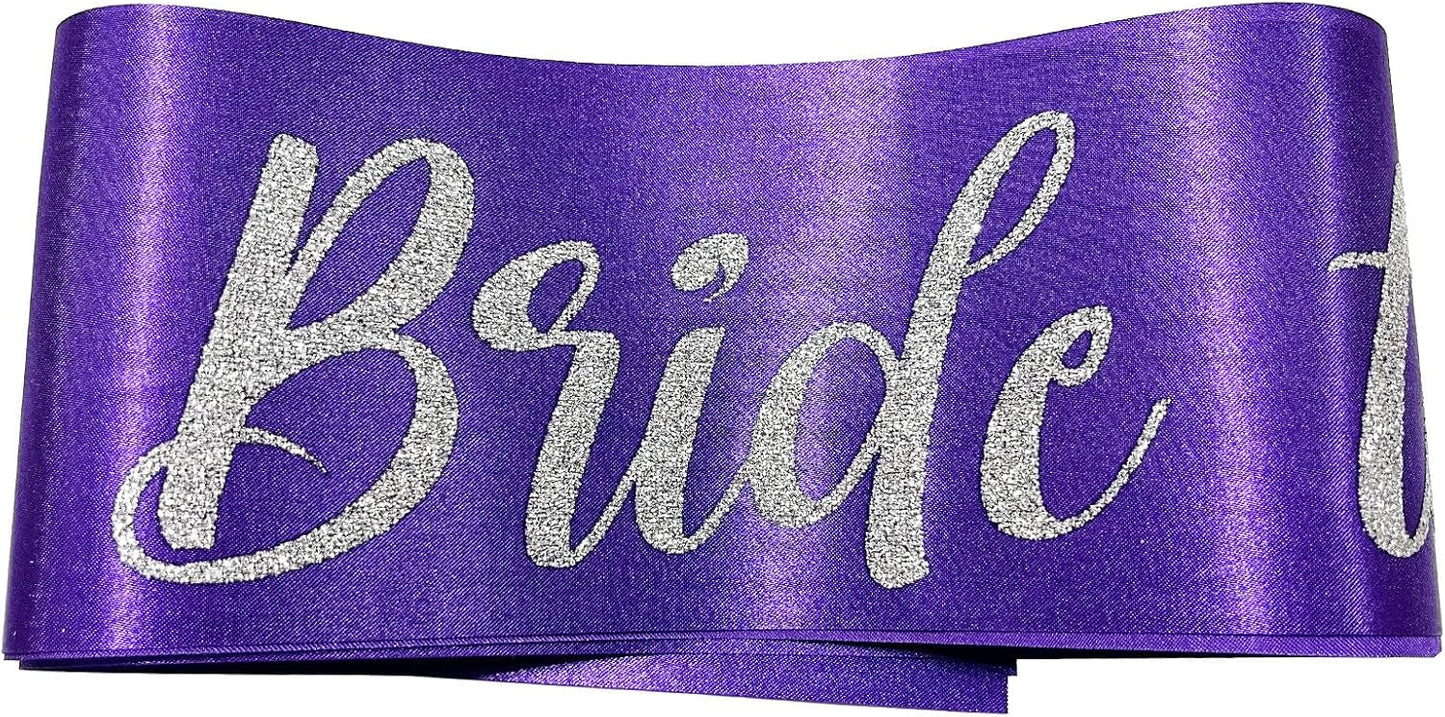 Bride to Be Sash Purple, Bride Sash Bachelorette Party Bridal Shower Sashes Bachelor Decorations Just Married Gift Engaged Decor Accessories,Purple