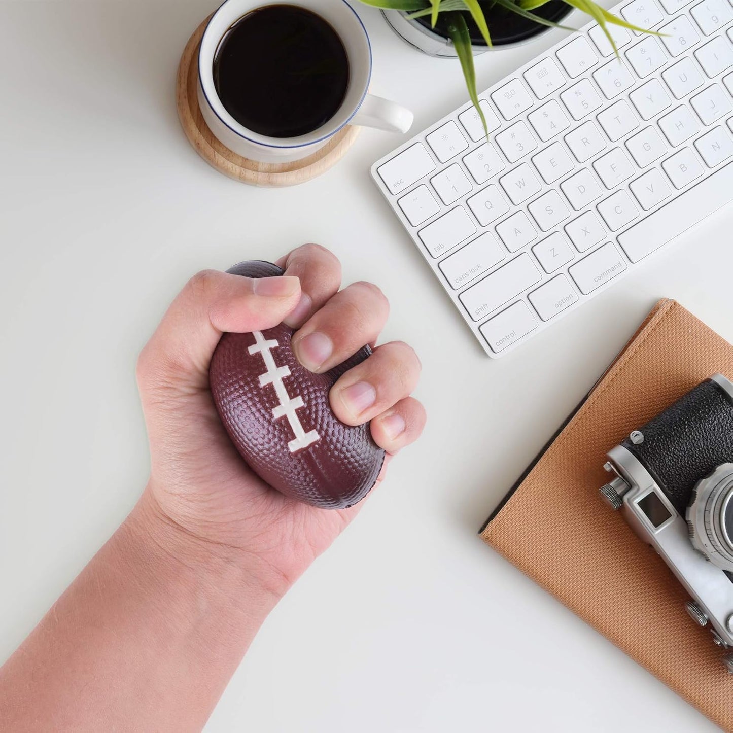 Super Z Outlet Mini Foam Sports Balls 24 Pack for Kids Adults Mini Baseball Football Basketball Soccer Stress Bulk Toy Game Party Decoration Small Relaxable (Football)