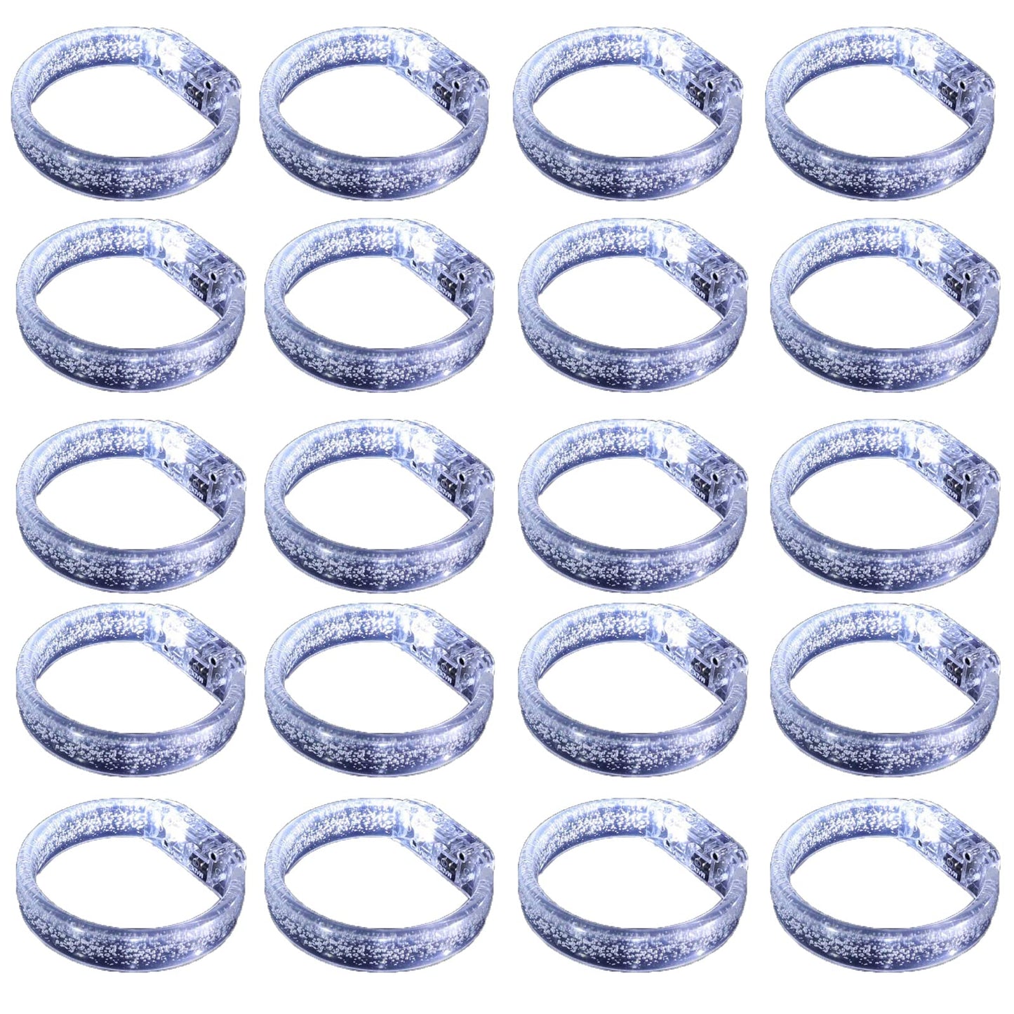 DAOKEY LED Light up Bracelets, White Glow Wristbands Party Favors Toys Supplies for Birthday