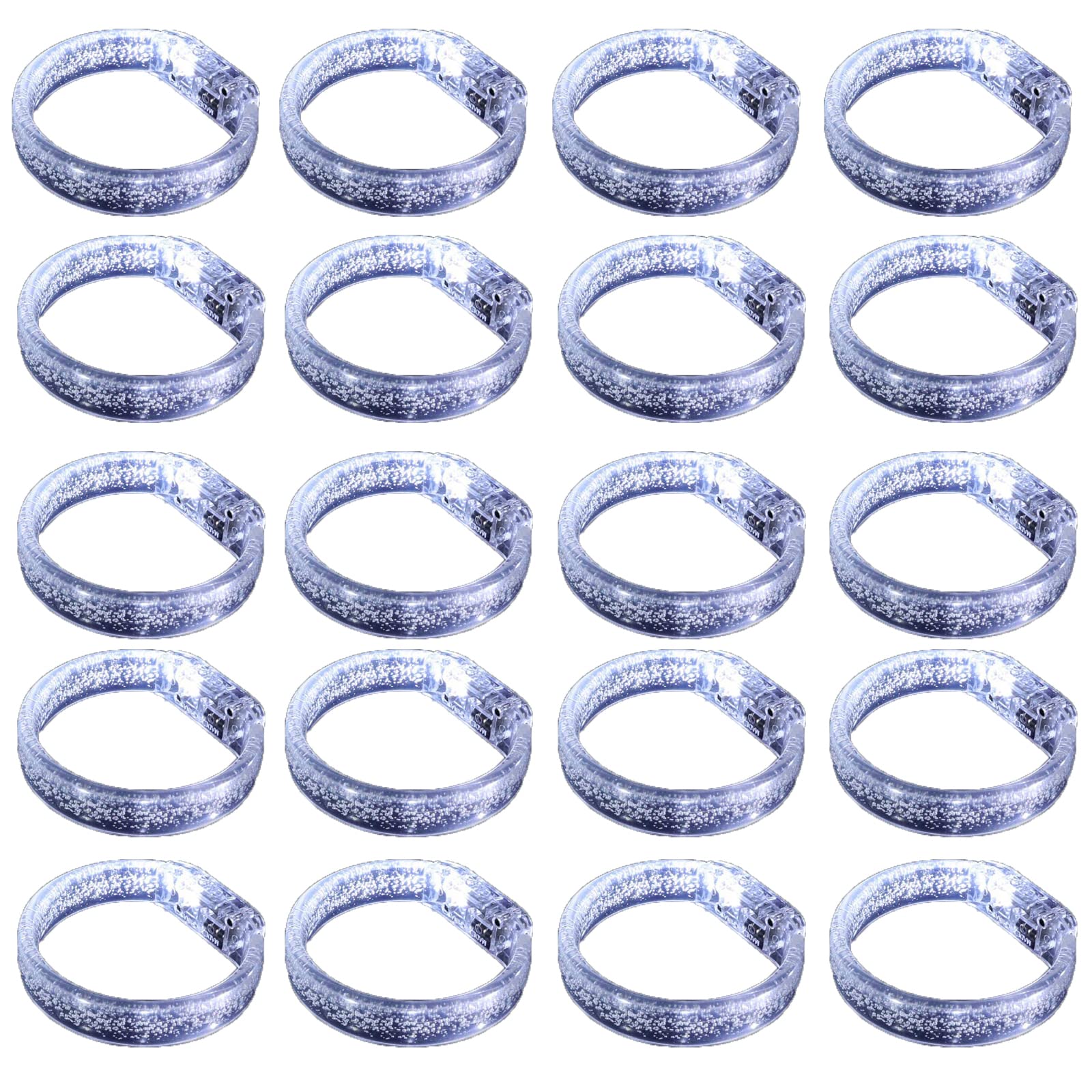 DAOKEY LED Light up Bracelets, White Glow Wristbands Party Favors Toys Supplies for Birthday