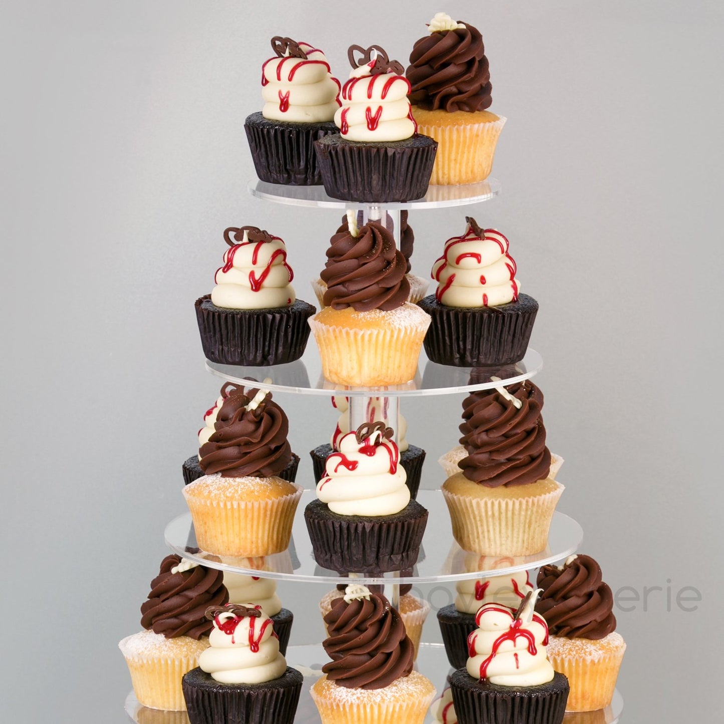 5 Tier Acrylic Cupcake Stand, Extra Thick 5mm Base, Multi Tiered Cake Stand
