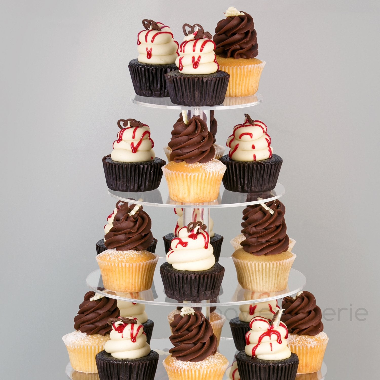 5 Tier Acrylic Cupcake Stand, Extra Thick 5mm Base, Multi Tiered Cake Stand
