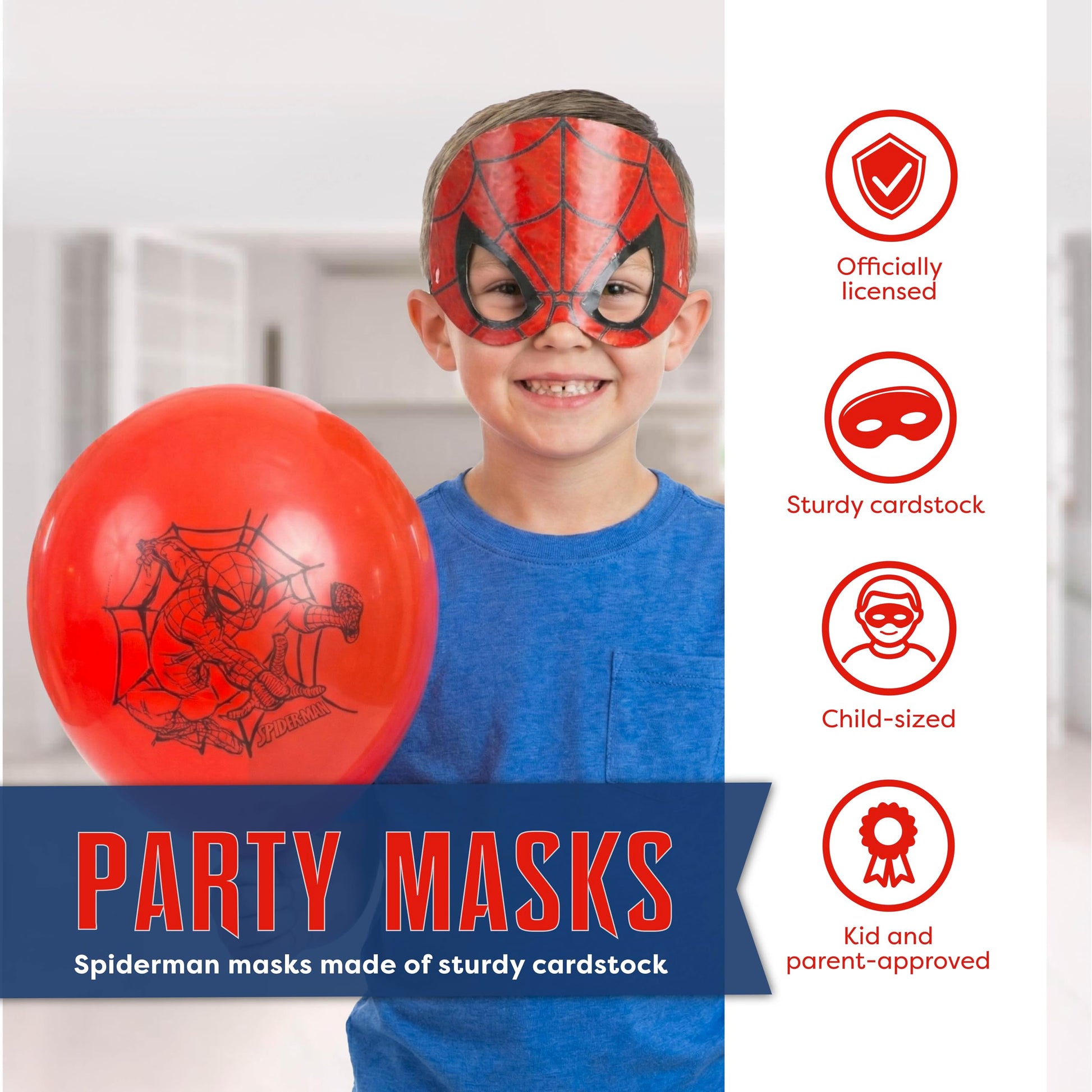 Spiderman Party Favors and Birthday Decorations - Spider Man Masks 16-Pack