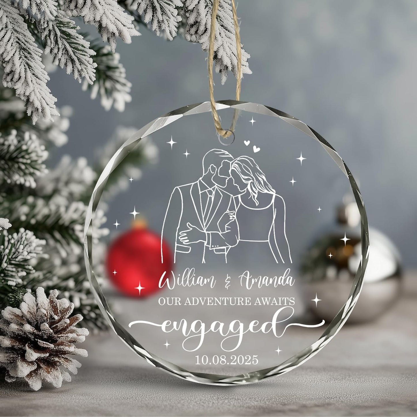 Personalized The Year We Became Mr & Mrs Christmas Ornament- Wedding Gifts For Newlywed Couple, Bride And Groom - Wedding Gifts for Couples 2025, Bridal Shower Ornaments
