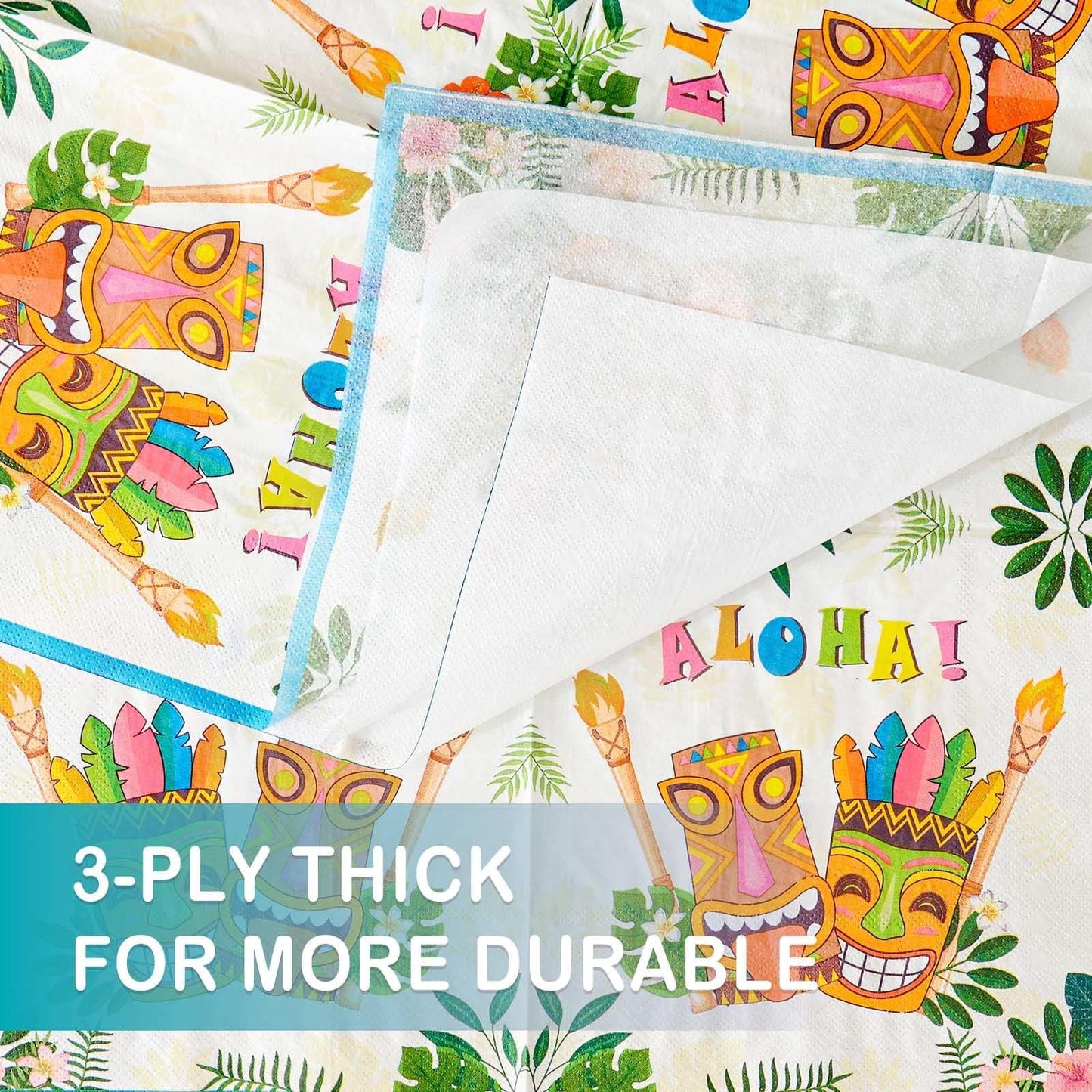 WERNNSAI 50 PCS Hawaiian Paper Napkins for Tropical Party Decorations