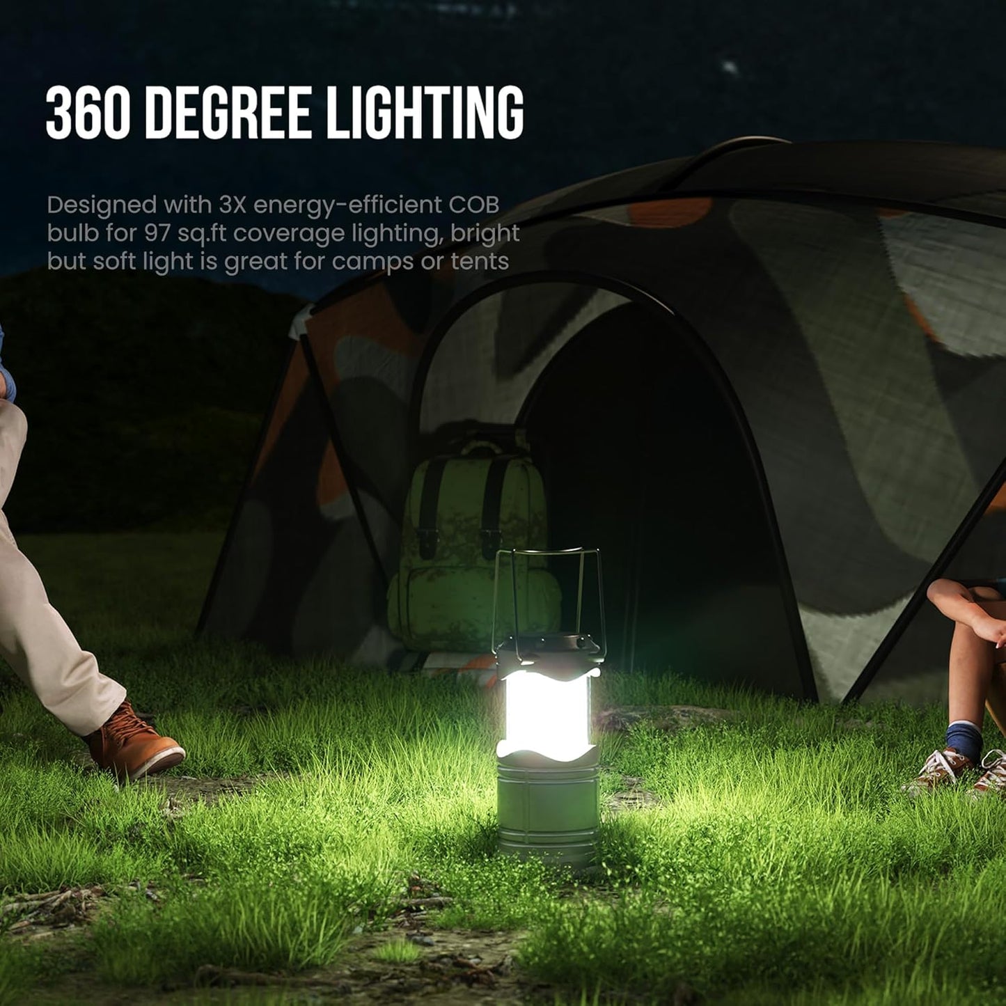 Lichamp LED Camping Lantern, 4 Pack Battery Powered Flashlight for Power Outages, Portable Collapsible Hanging Light Essential for Home, Outdoor, Emergency Lamp Survival Kit Gear for Hurricane, C4