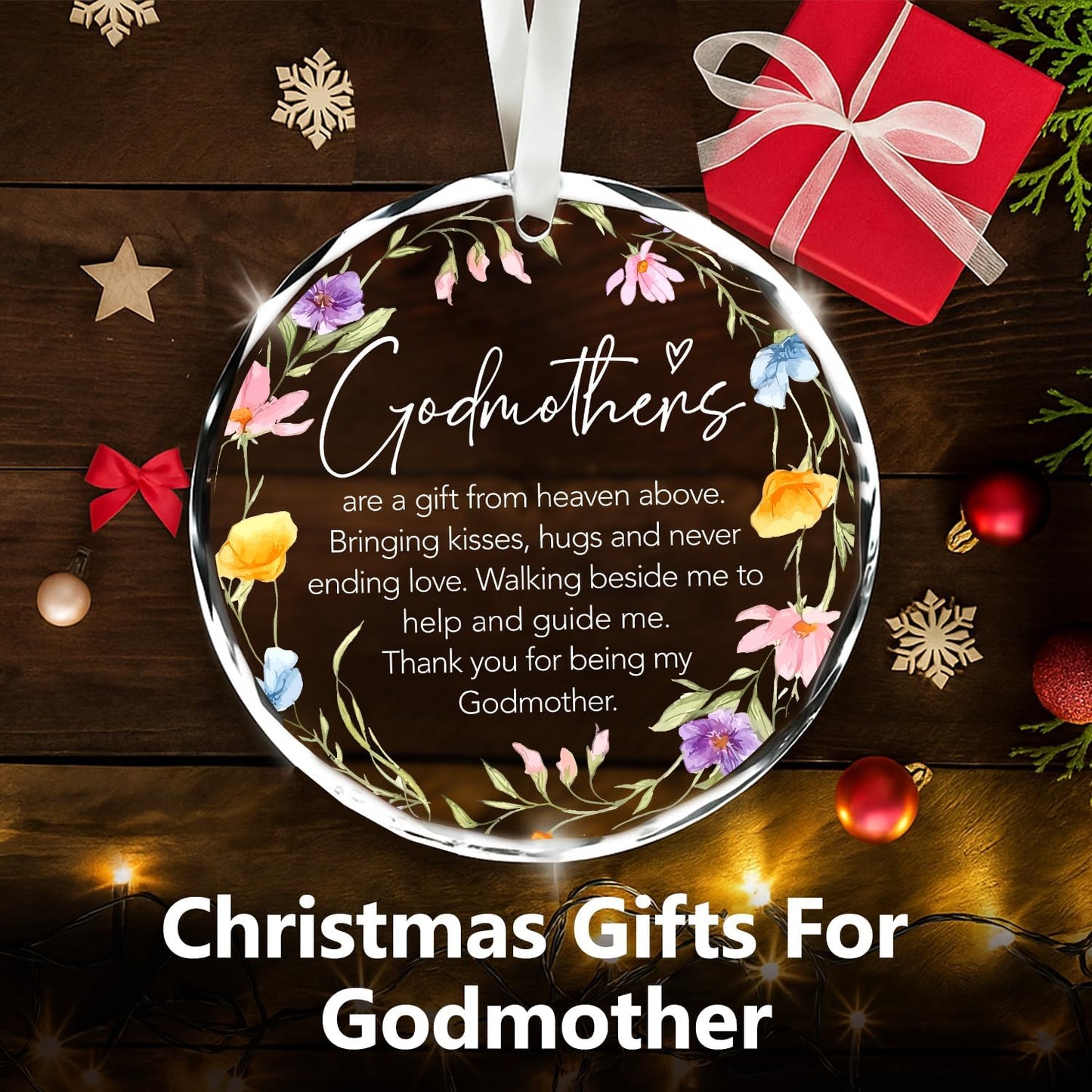 NewEleven Godmother Proposal Gift - Birthday Gifts, God Mother Gifts for Women - Meaningful Godmother Gift from Godchild, Goddaughter, Godson - Christmas Ornaments